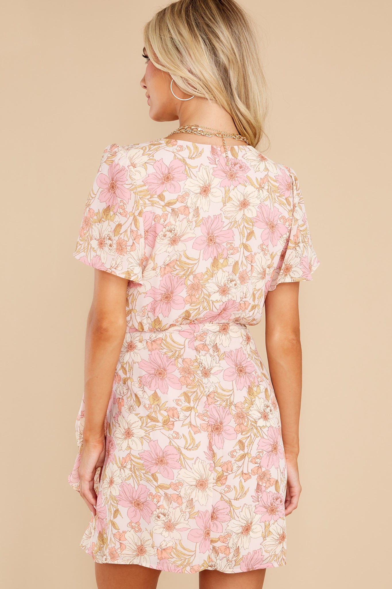 Loving Gestures Ivory Floral Print Dress
