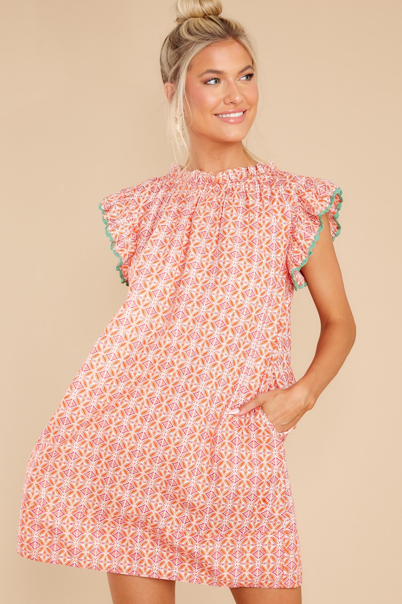 The Perfect Groove Orange Multi Print Dress