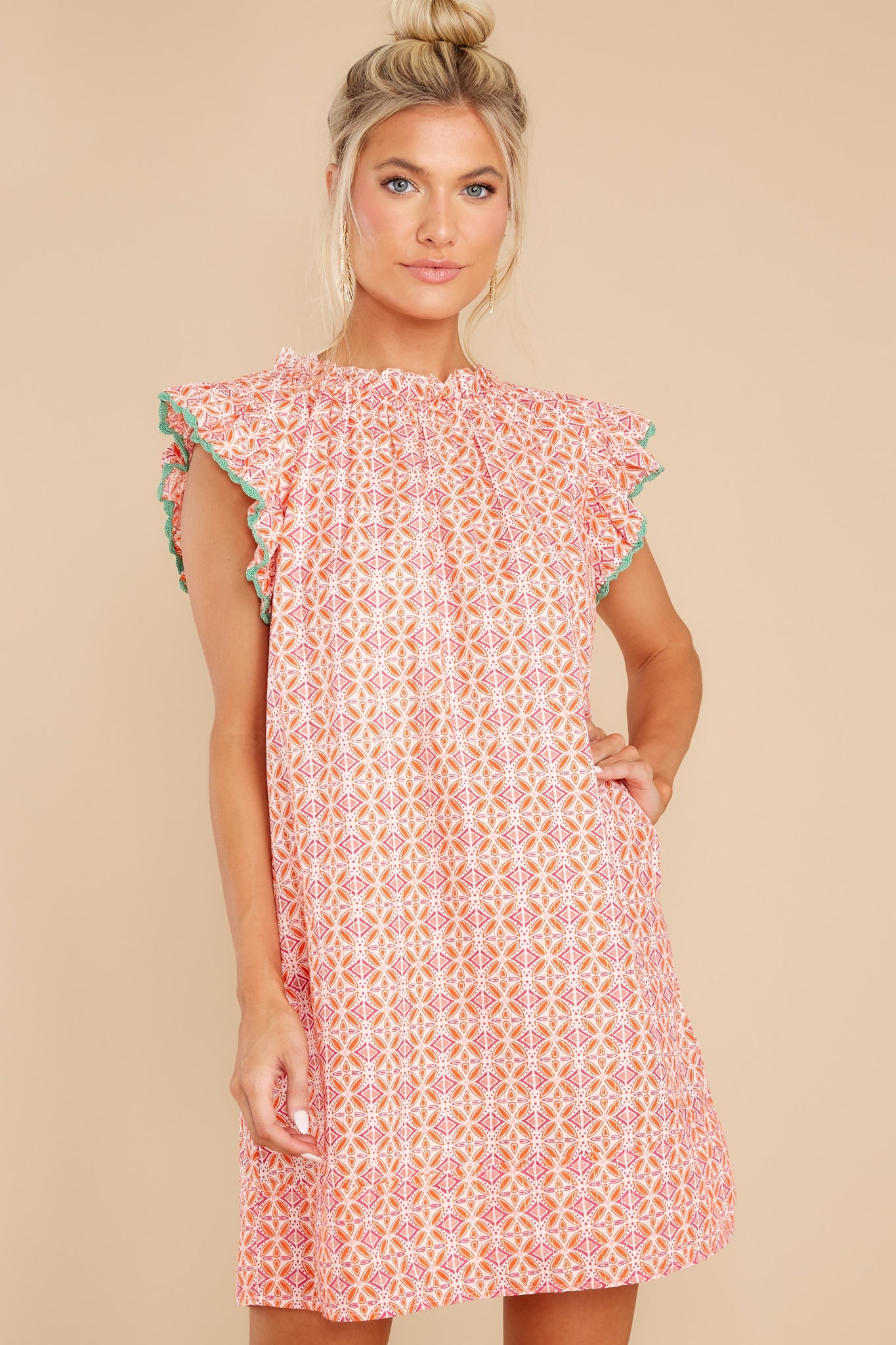 The Perfect Groove Orange Multi Print Dress