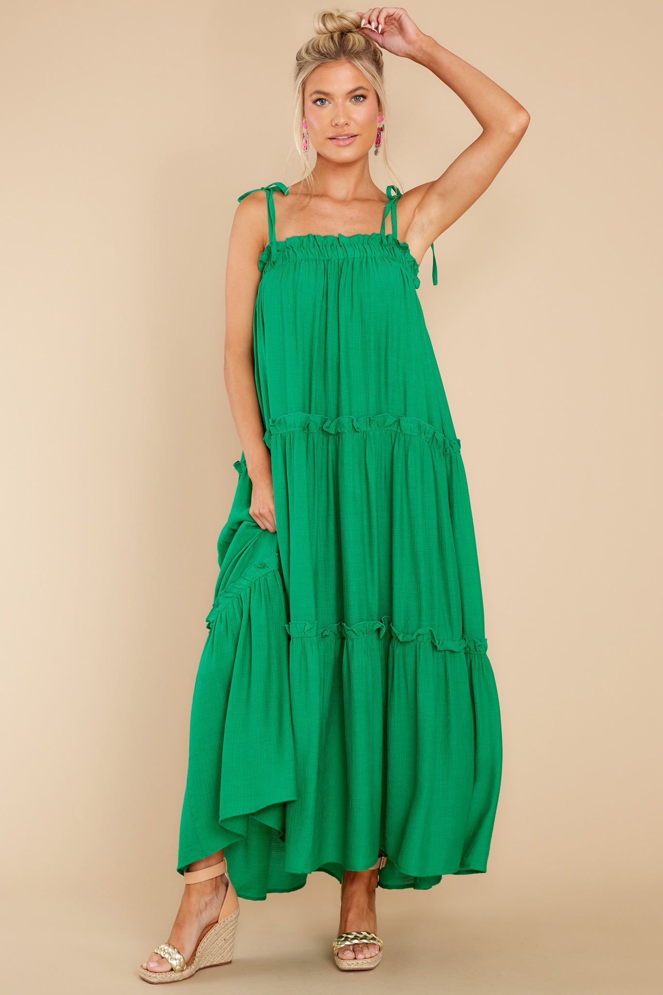 Light Up The Room Kelly Green Maxi Dress