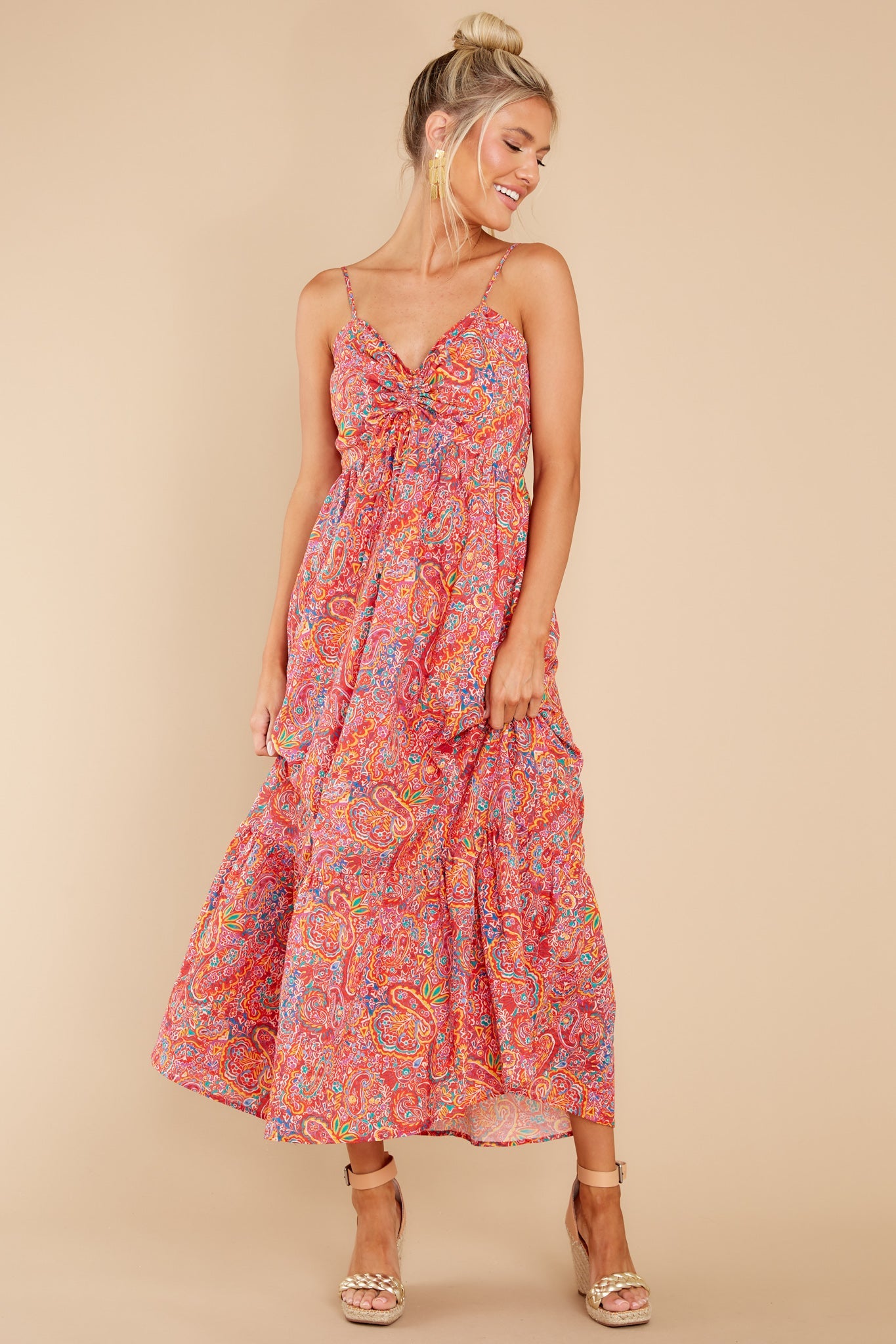 Dance With A Stranger Red Print Maxi Dress