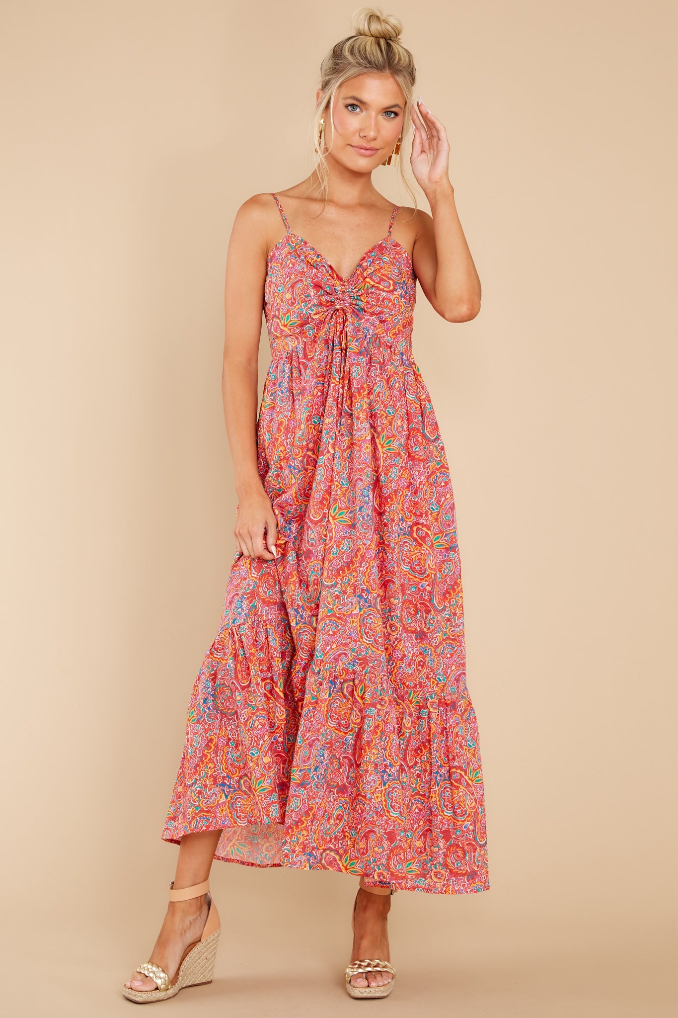 Dance With A Stranger Red Print Maxi Dress