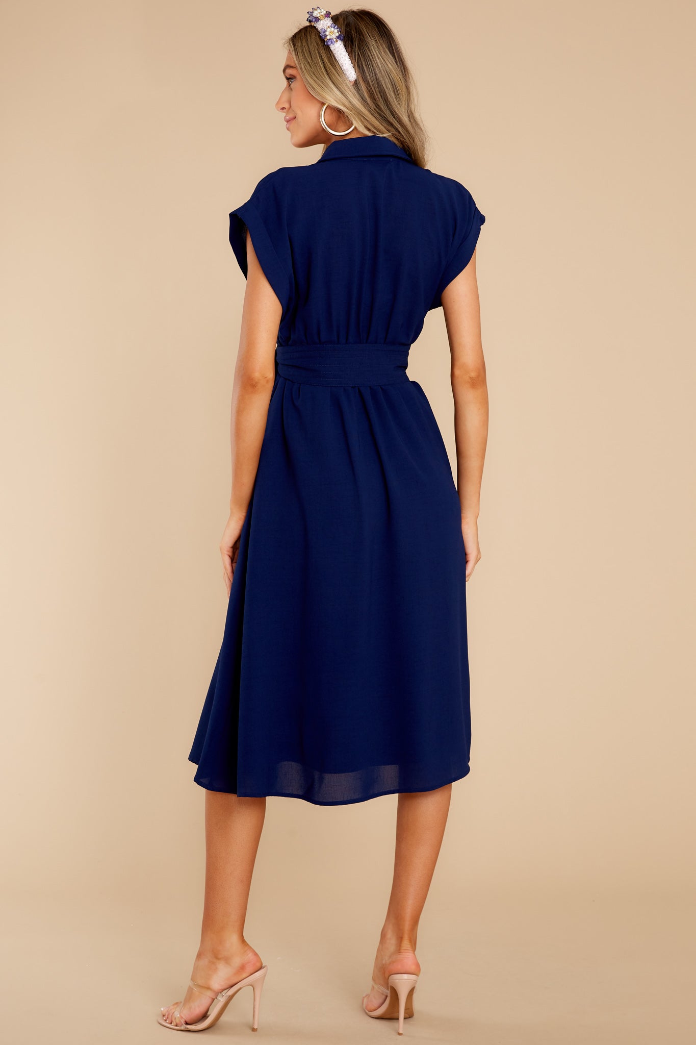 When You Arrive Navy Midi Dress