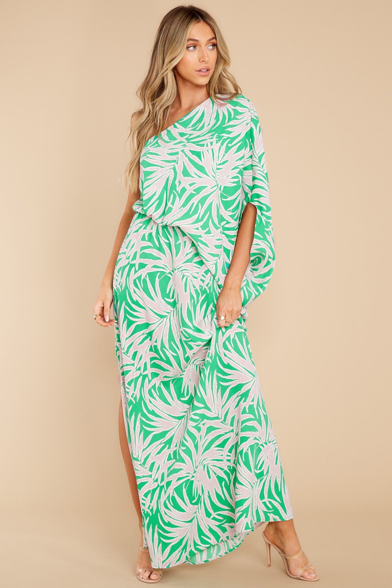 Unwind For Hours Green Print Maxi Dress