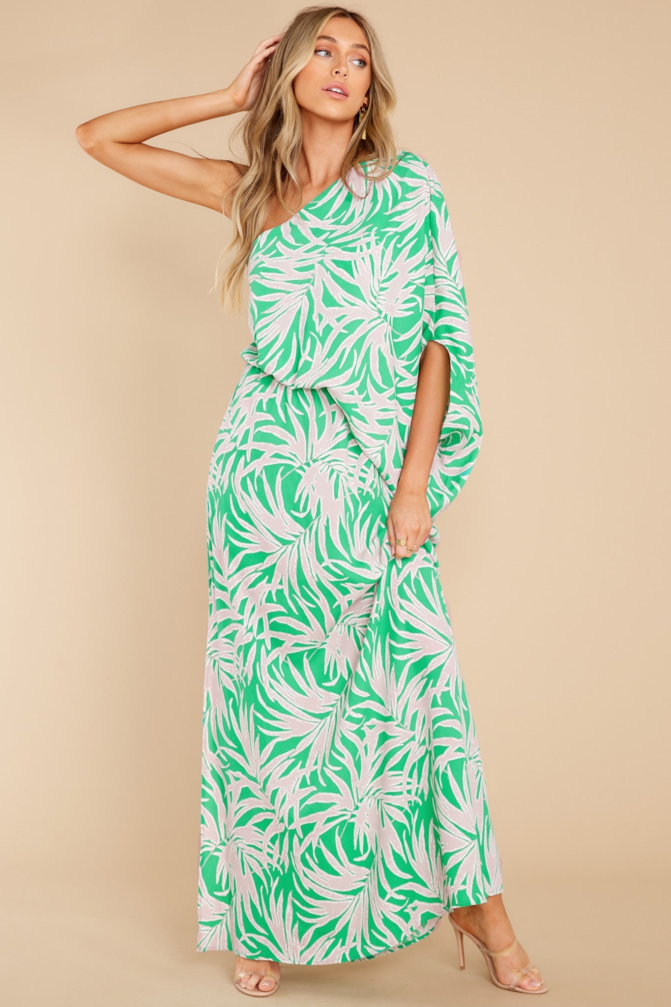 Unwind For Hours Green Print Maxi Dress