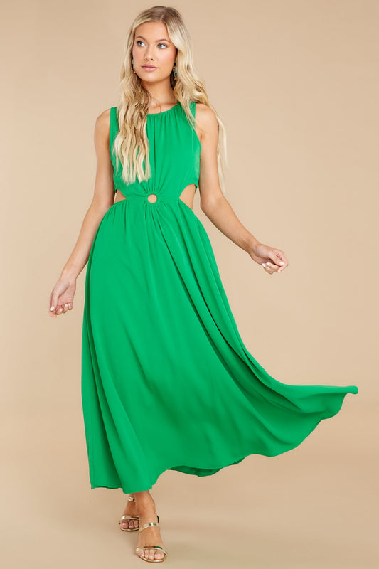 Wander With Me Green Maxi Dress