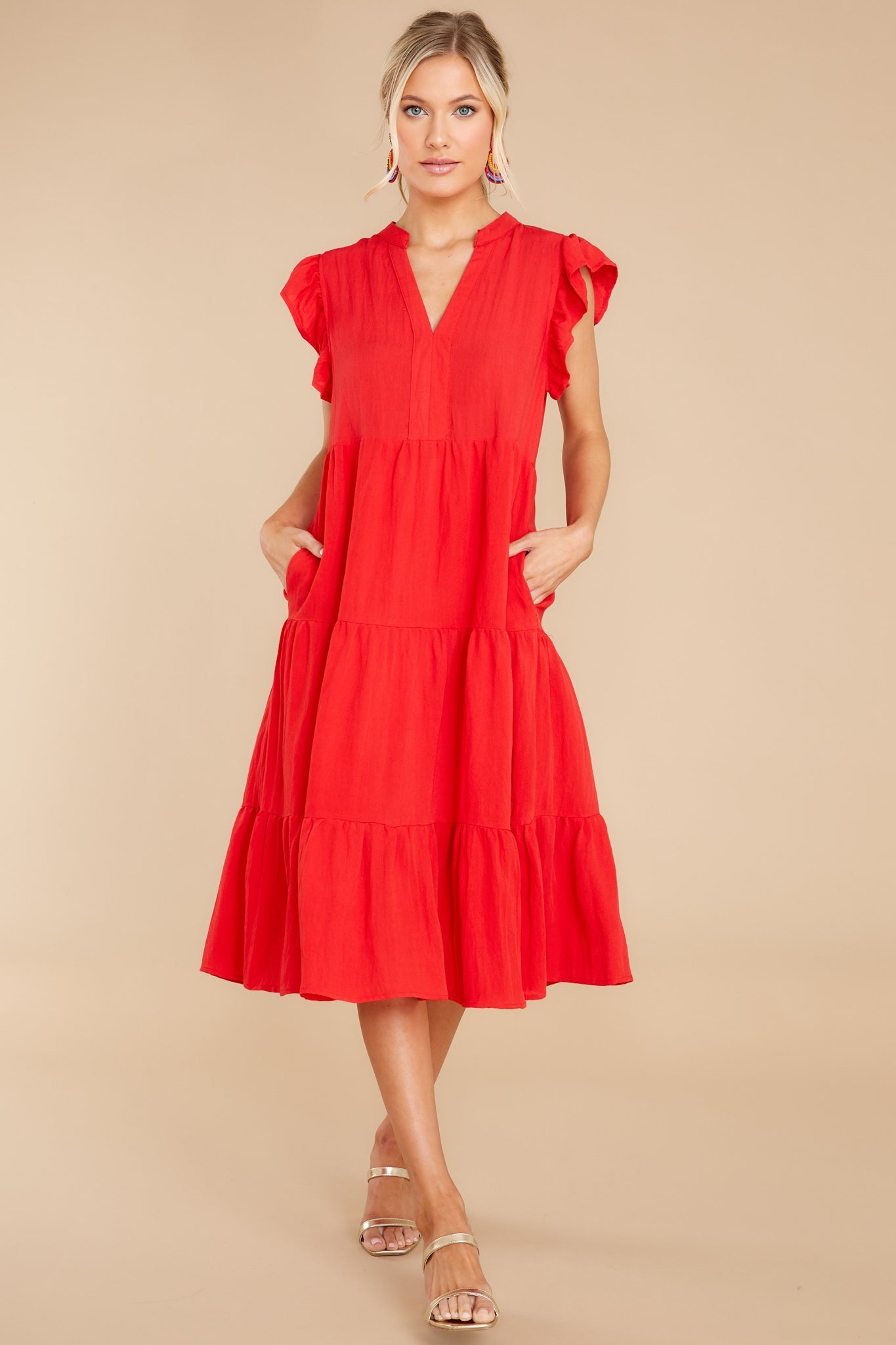 Meaningful Ways Red Midi Dress