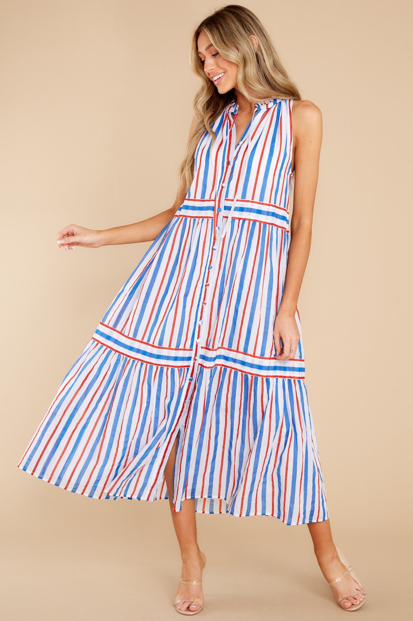 Ro Harbour Stripe Cherry Long Dress