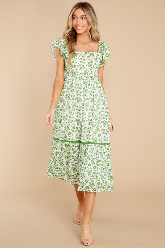 Brooke Picnic Lime Floral Dress