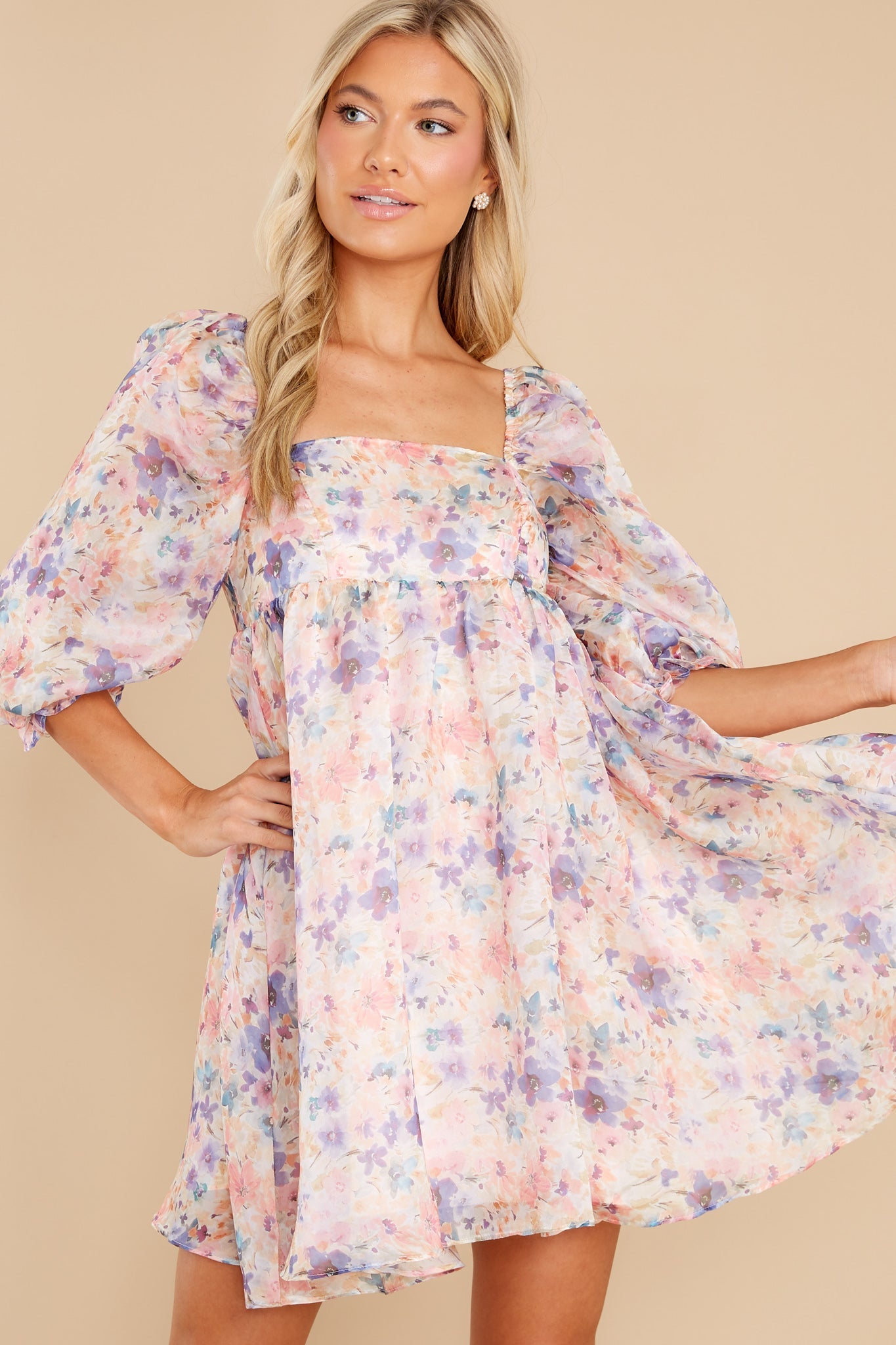 Princess For A Day Light Pink Multi Floral Print Dress