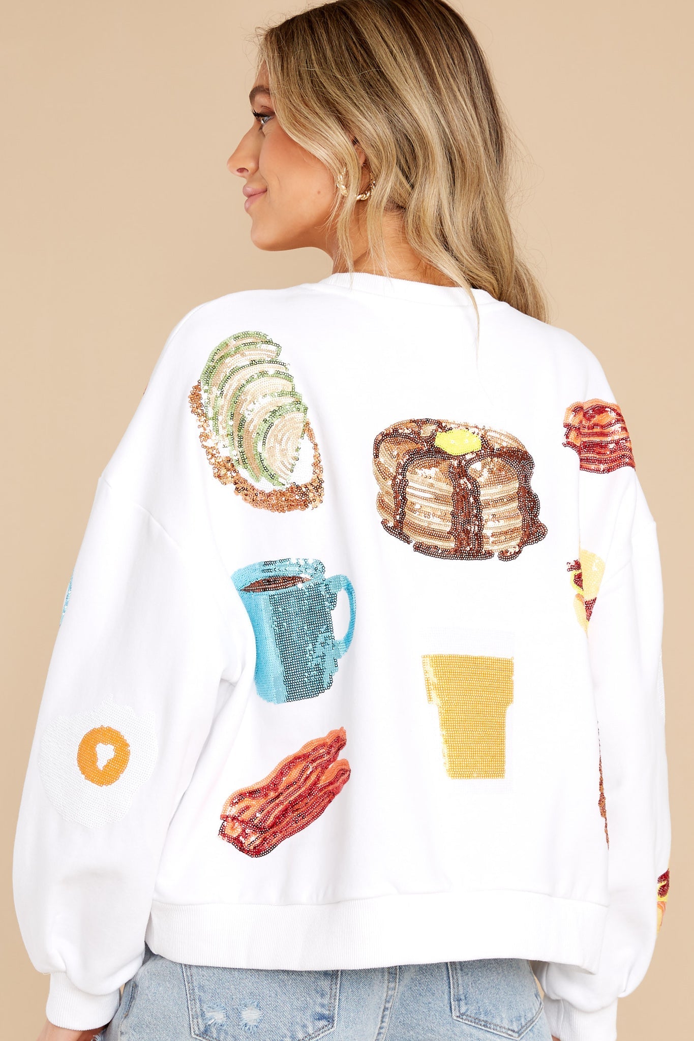 Queen Of Breakfast White Sweatshirt