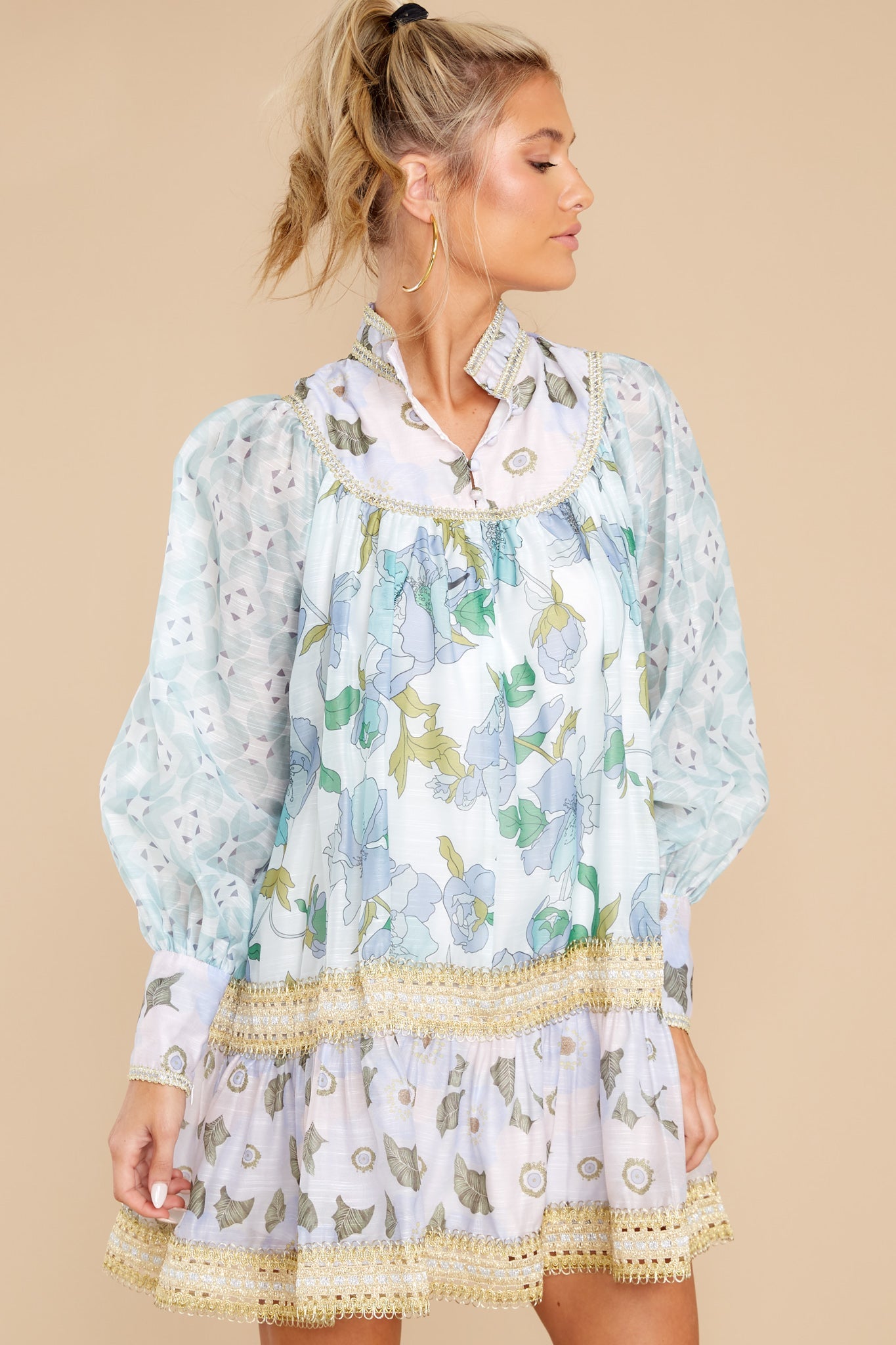 Creative Spirit Green Multi Embroidered Dress