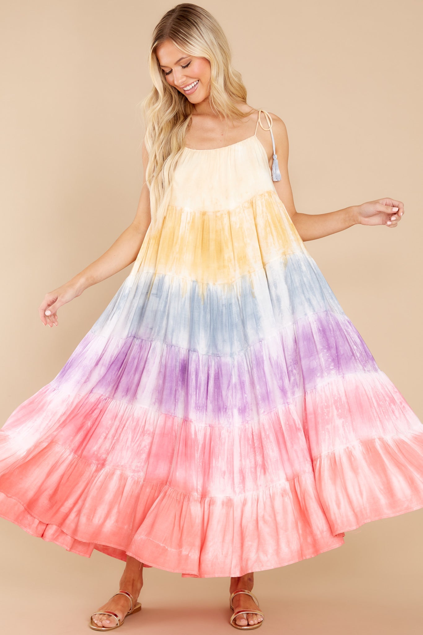 Dare To Dream Pink Multi Tie Dye Maxi Dress