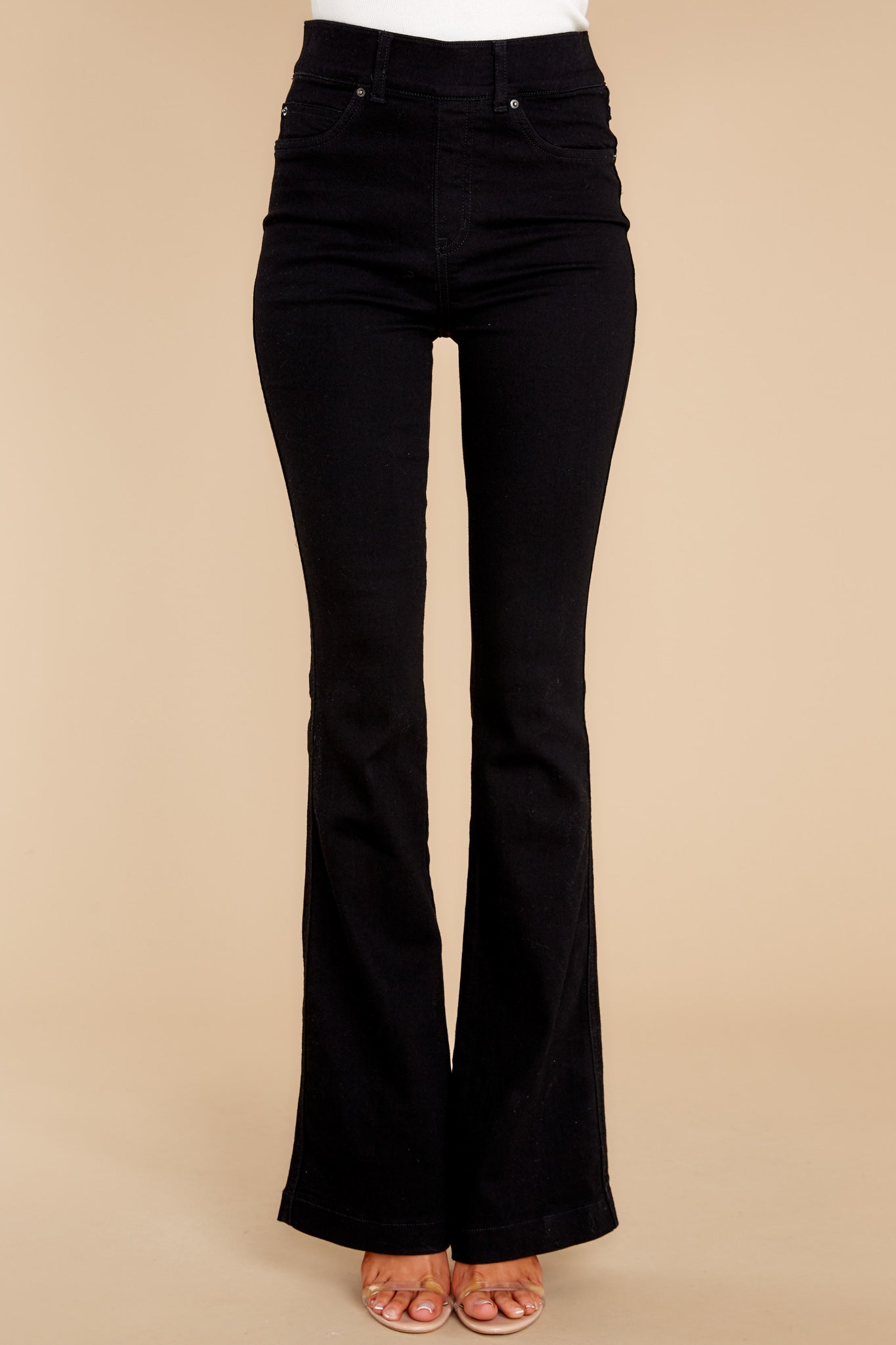 Clean Black Flare Jeans