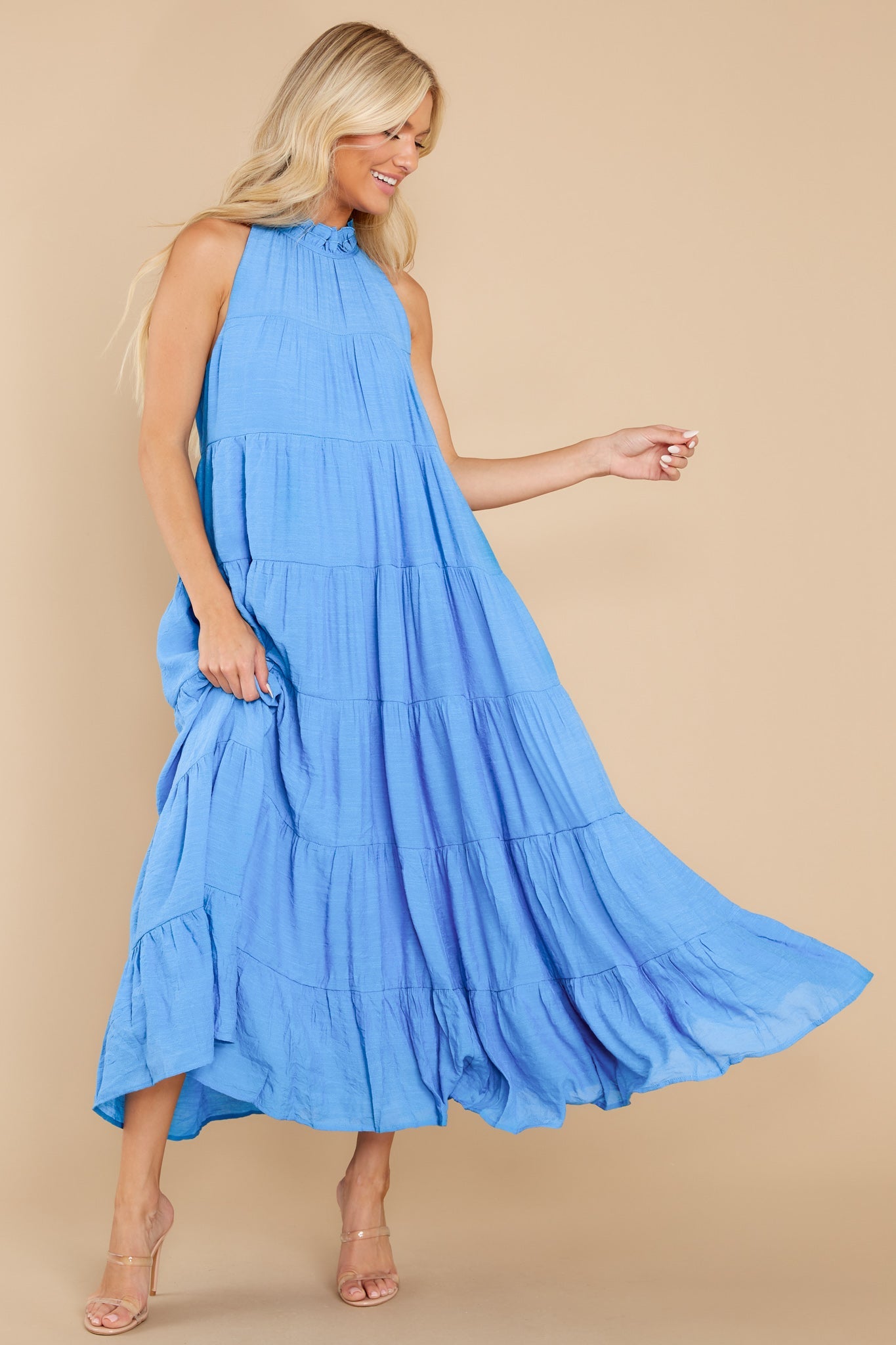 Take Me Dancing Blue Maxi Dress