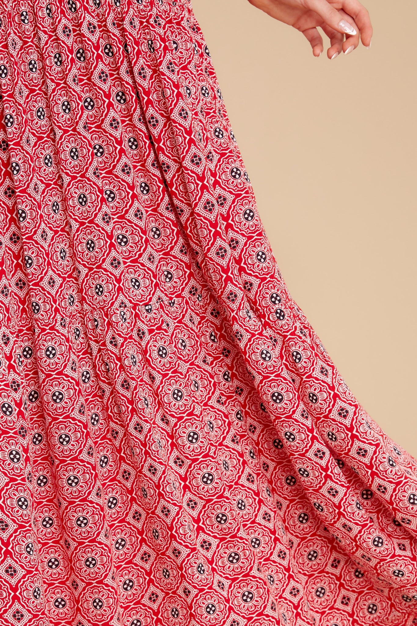 Love Tripping Red Medallion Print Maxi Dress