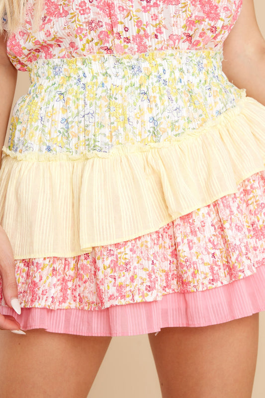 Mayze Fruity Punch Colorblock Mini Skirt