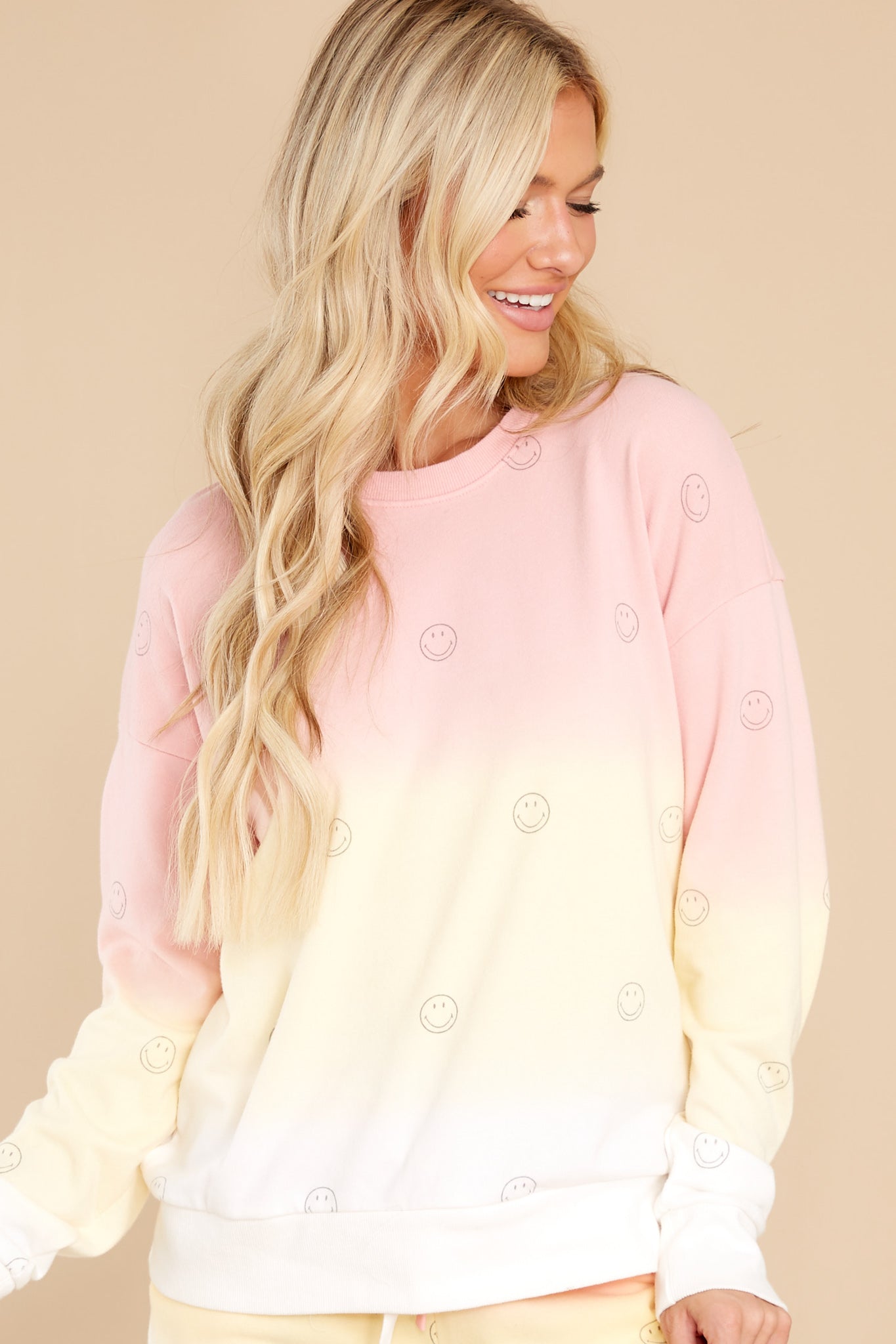 Sun Smiles Blush Pink Multi Long Sleeve Top