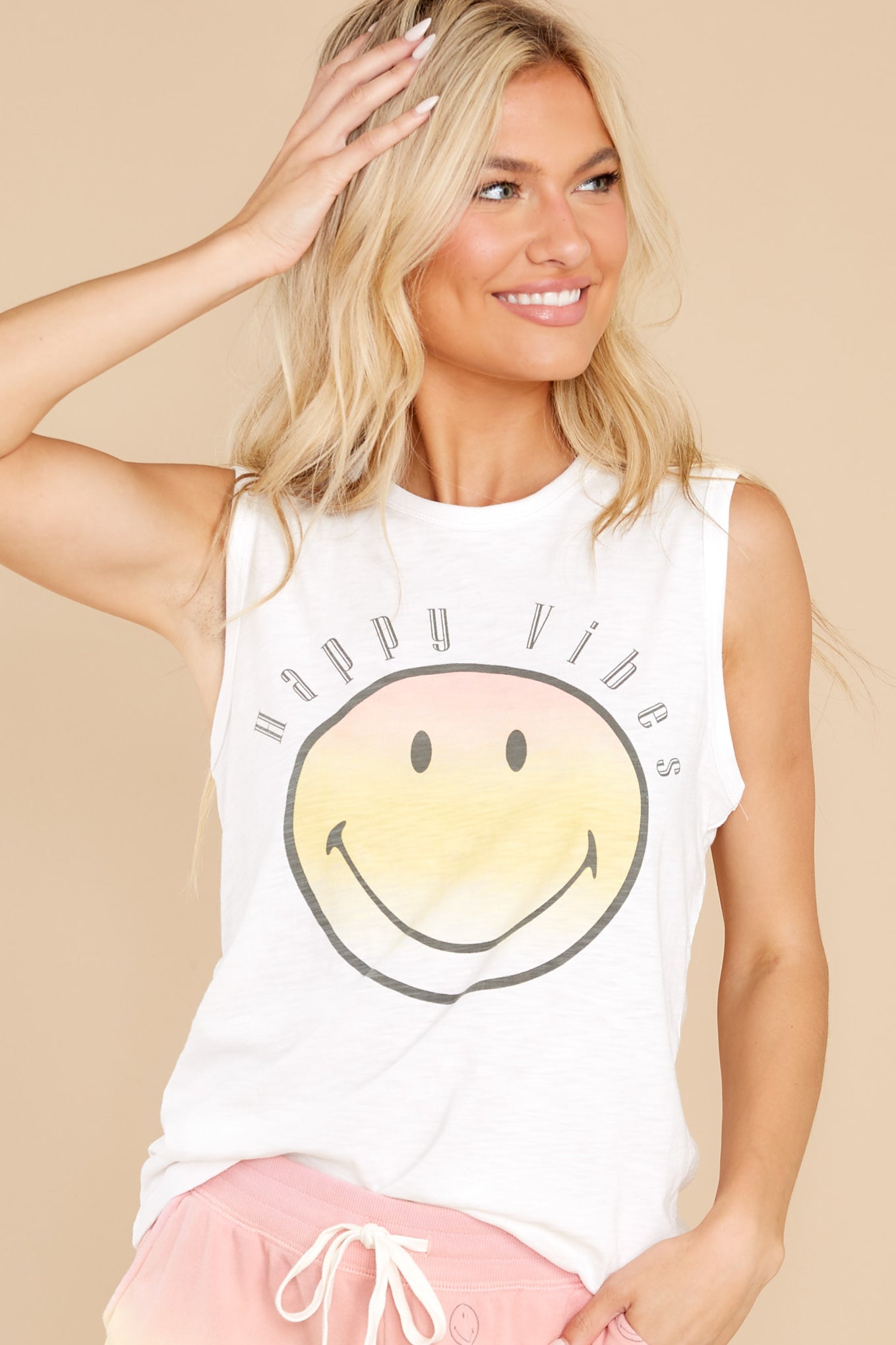 Sun Smiles Ivory Tank