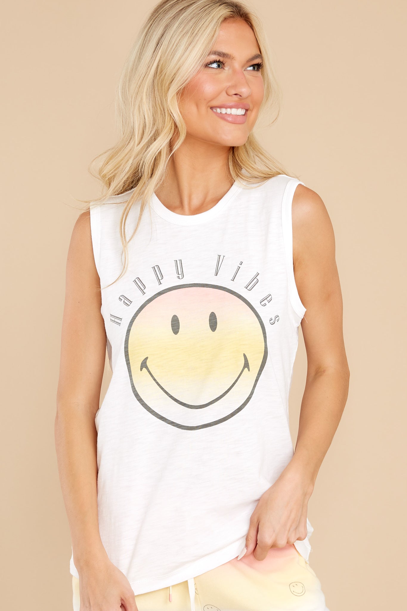 Sun Smiles Ivory Tank