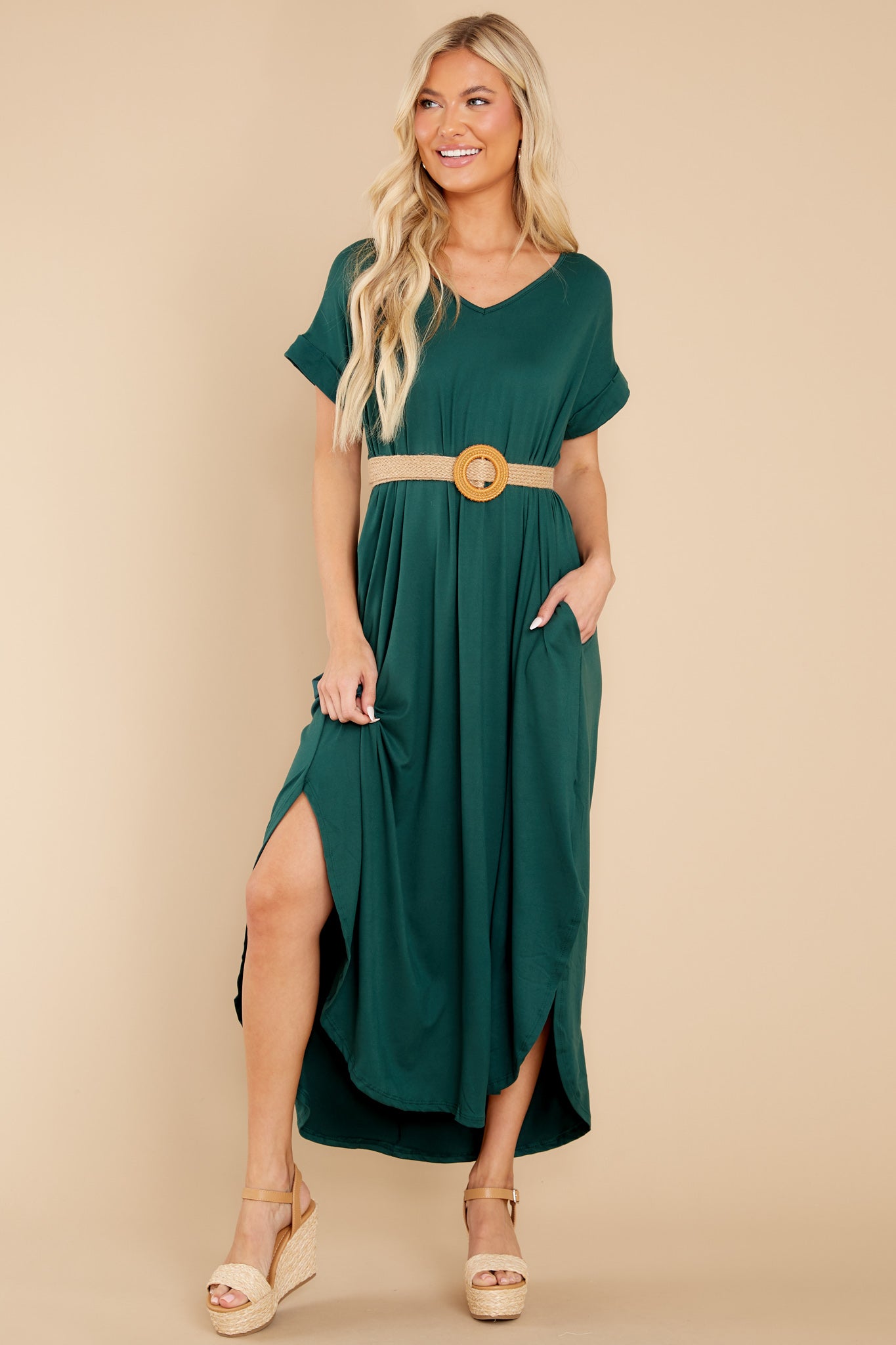 Always The Same Thing Hunter Green Maxi Dress
