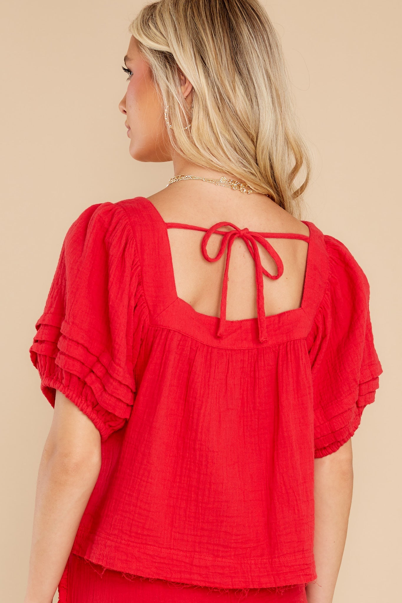 Wild World Strawberry Puff Sleeve Top