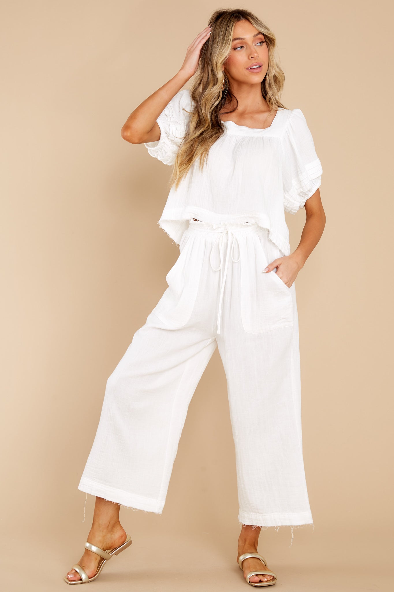 Wild World White Puff Sleeve Top