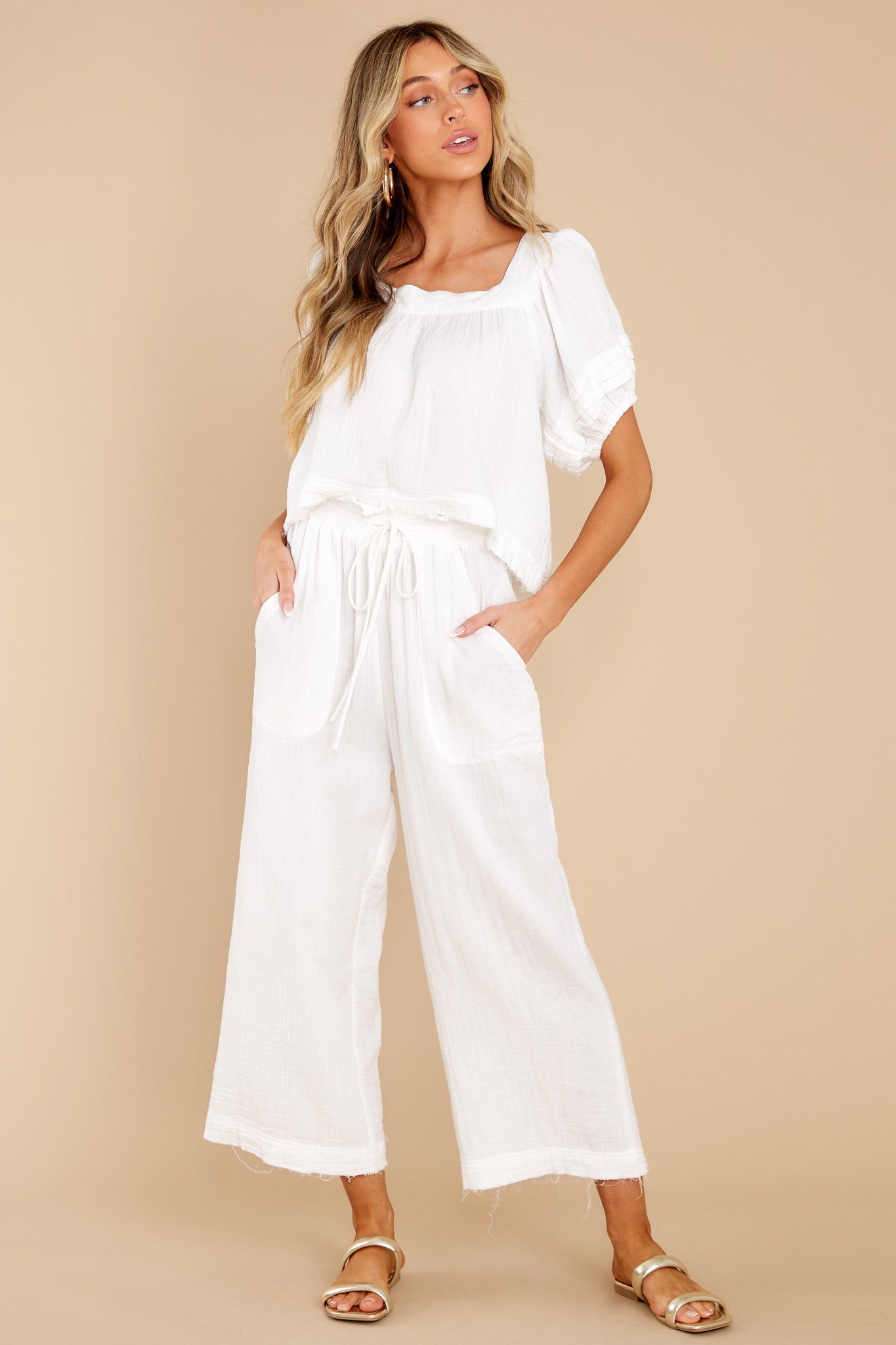 Wild World White Puff Sleeve Top