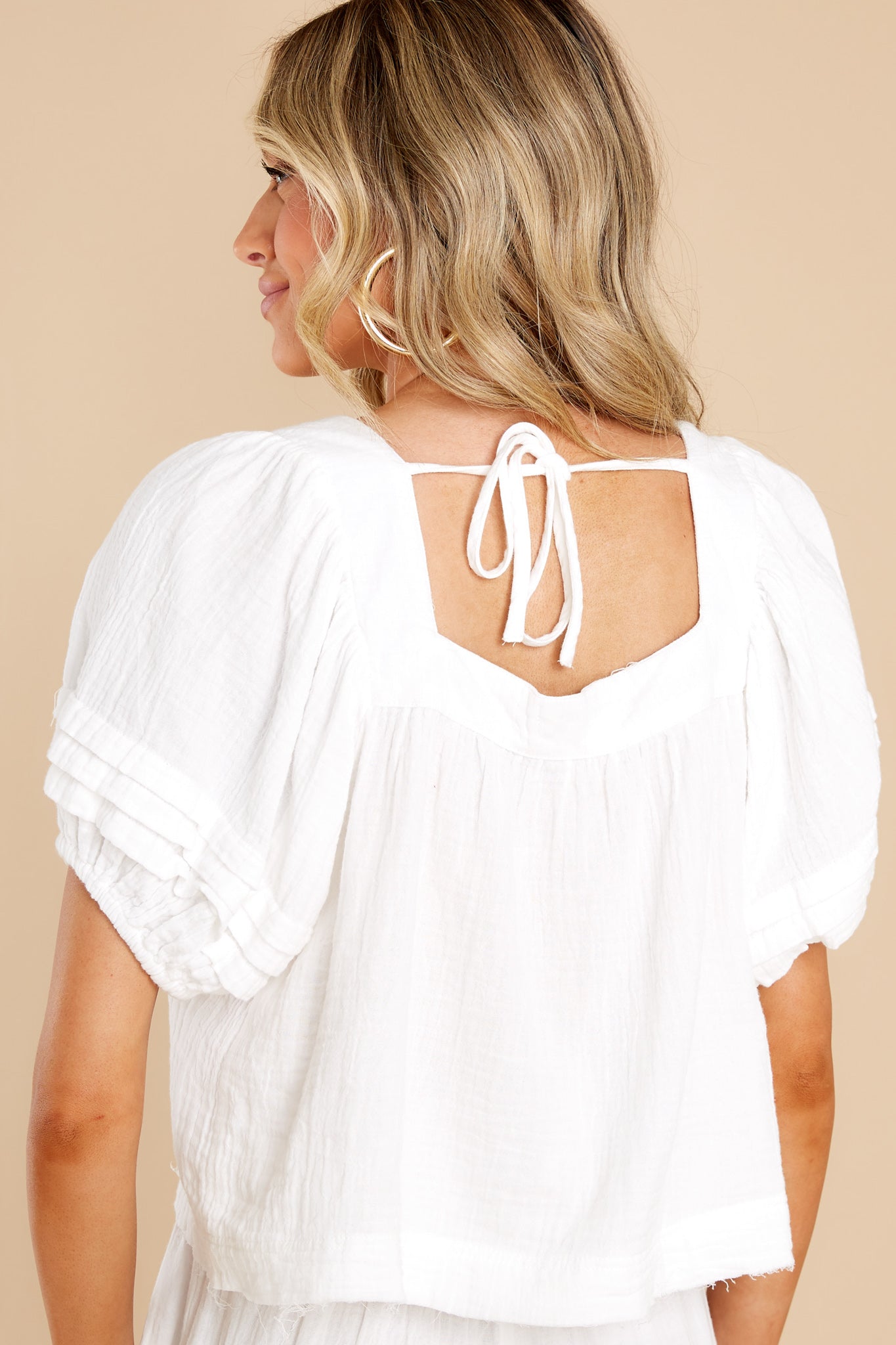 Wild World White Puff Sleeve Top