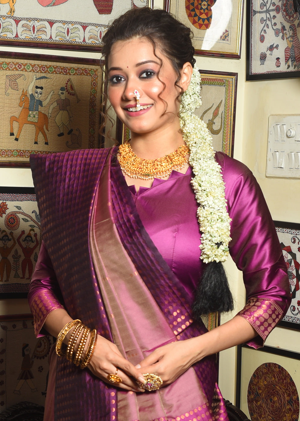 Lollipop Purple Two Tone Zari Woven Banarasi Silk Saree