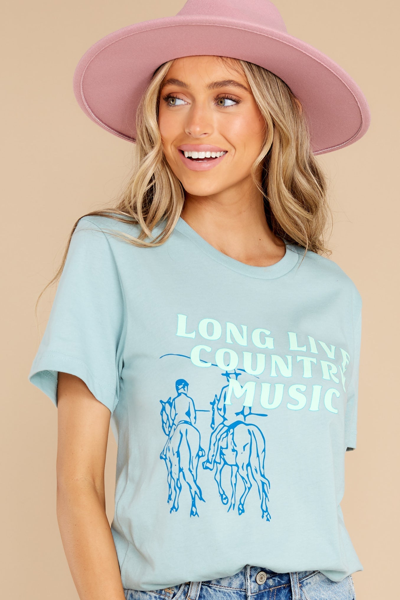Long Live Country Music Light Blue Tee