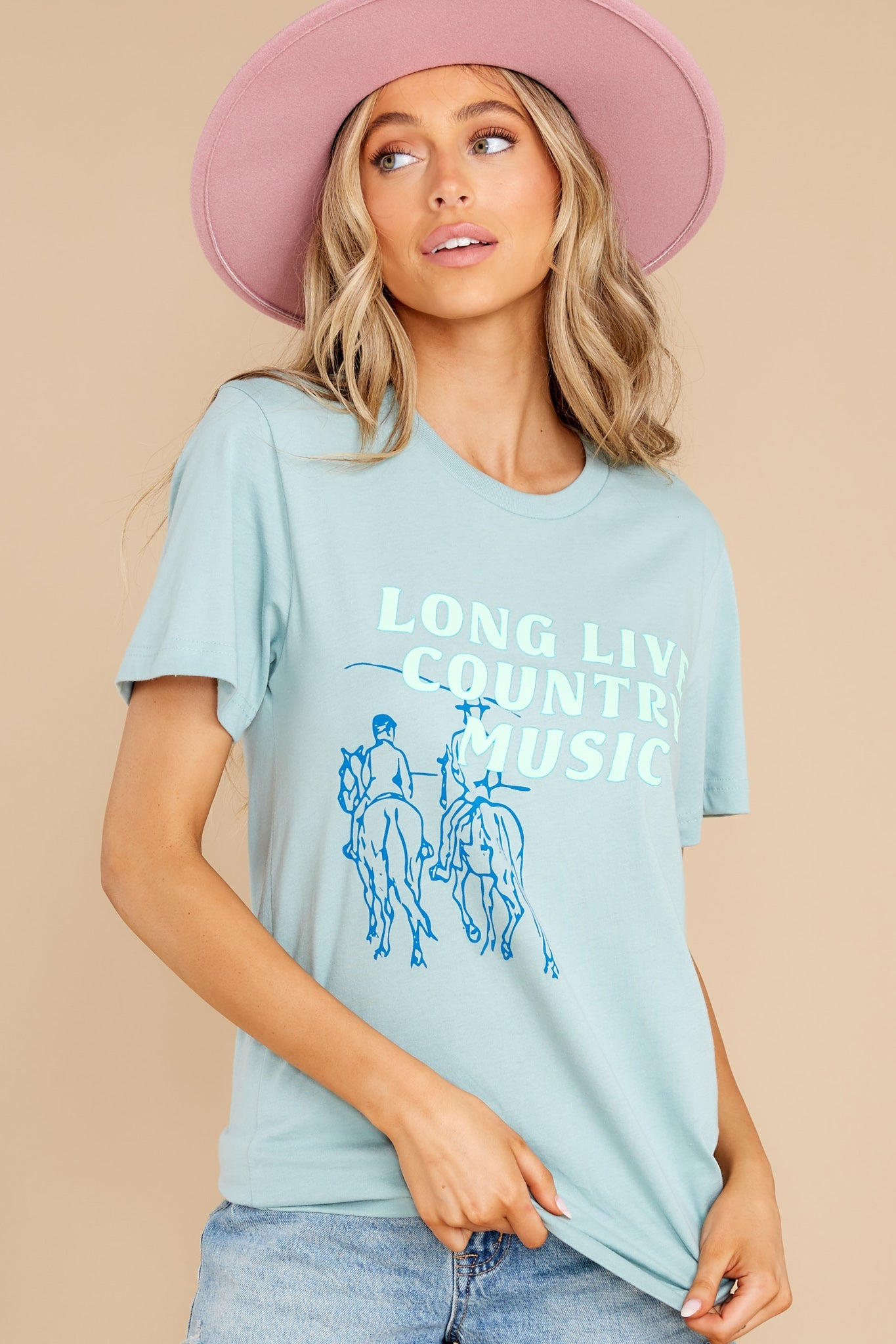 Long Live Country Music Light Blue Tee