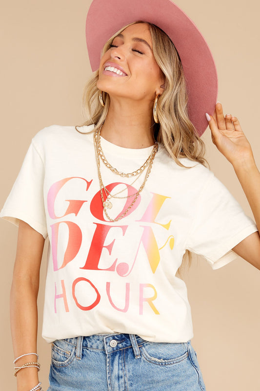 Golden Hour White T-shirt