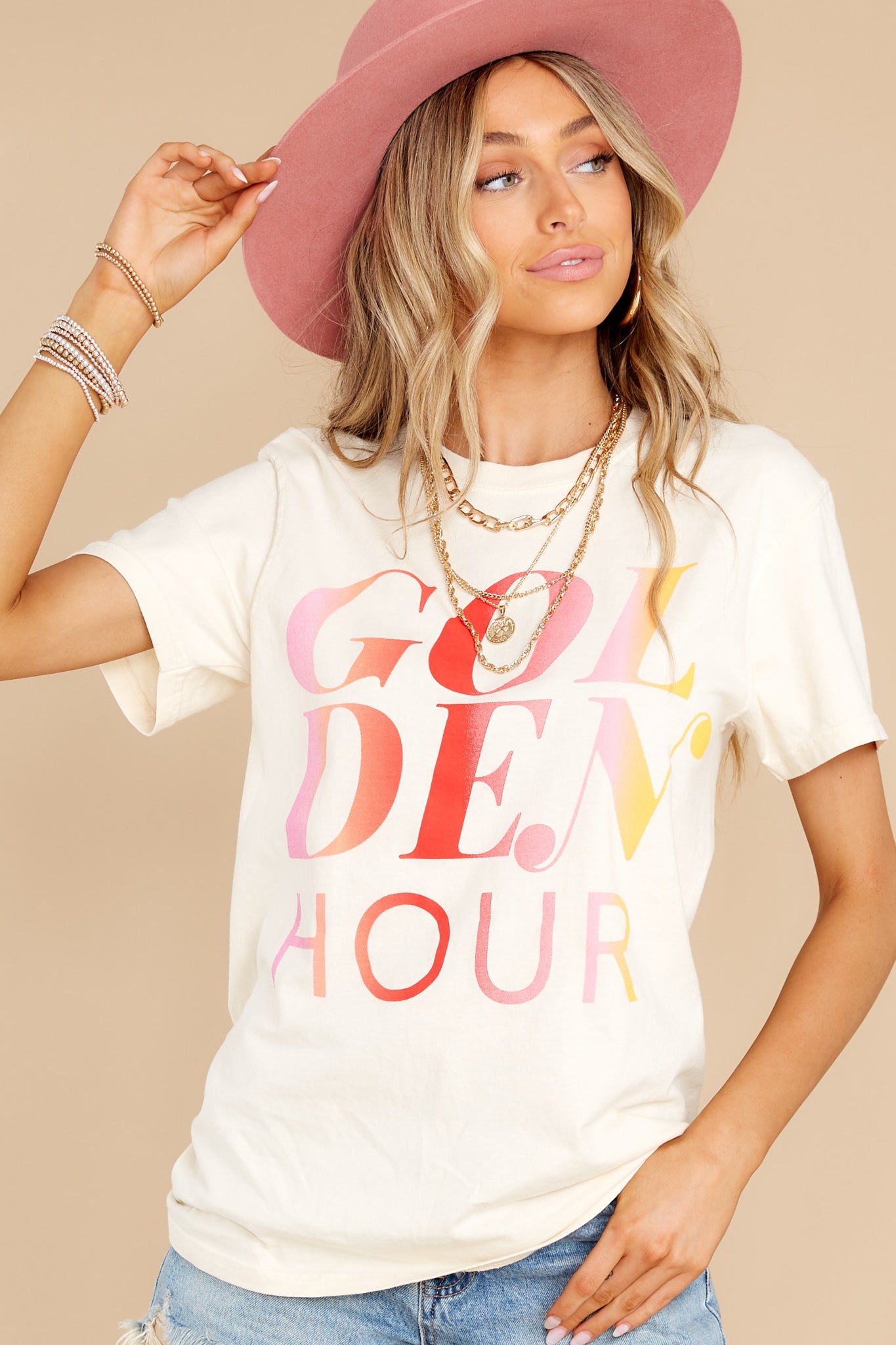Golden Hour White T-shirt