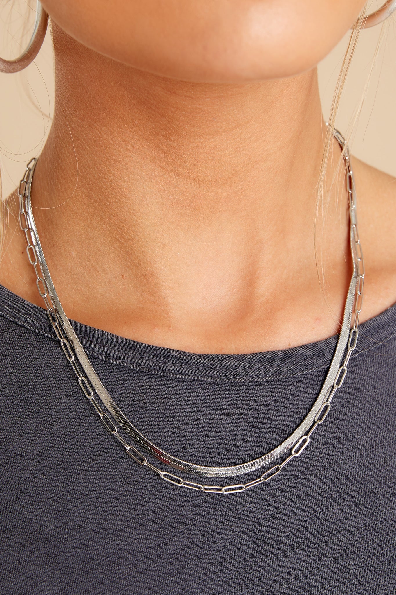 Making Connections Silver Layered Necklace
