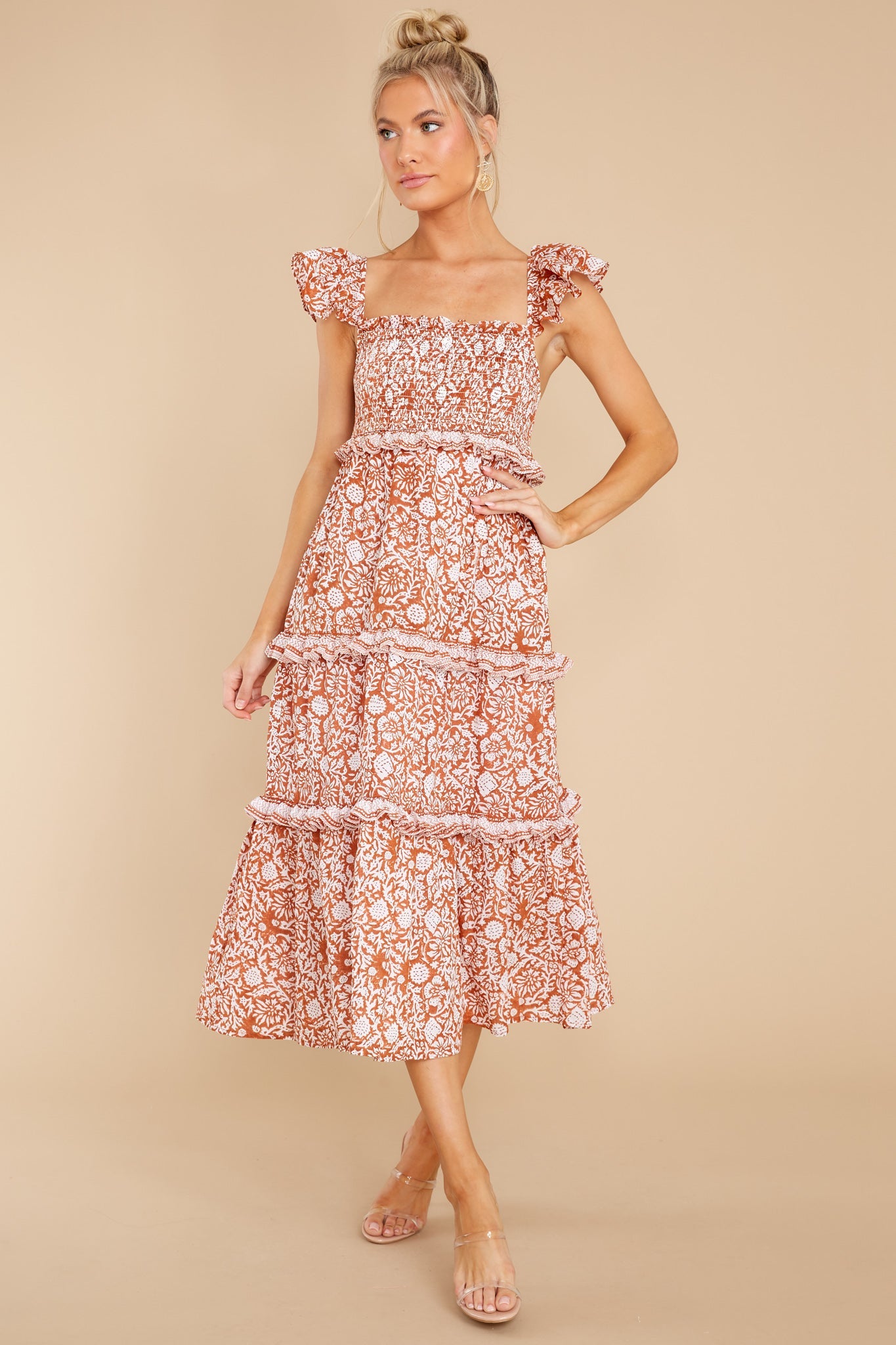 Frida Anila Block Print Midi Dress