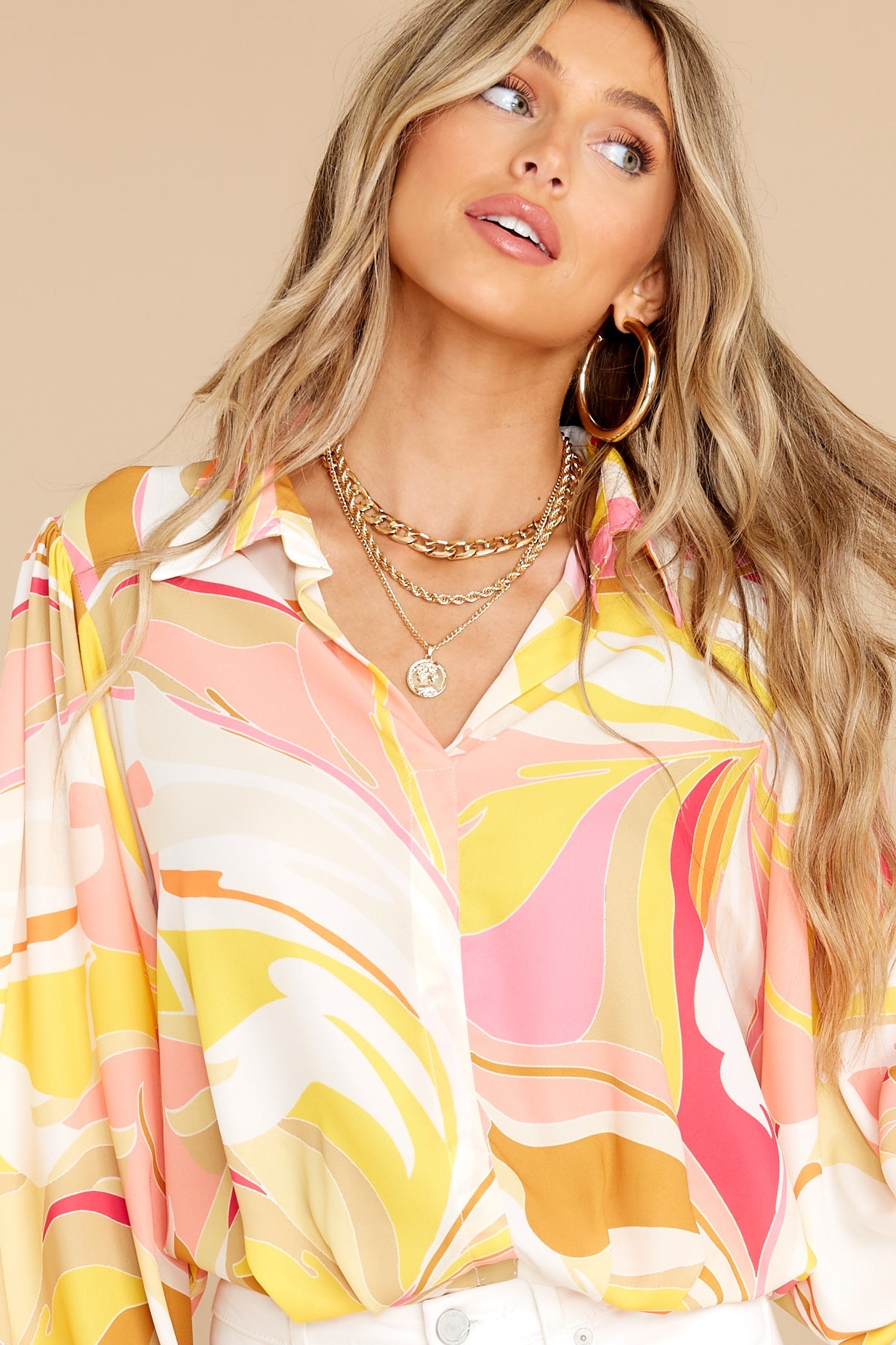 Supernova Yellow Multi Print Top