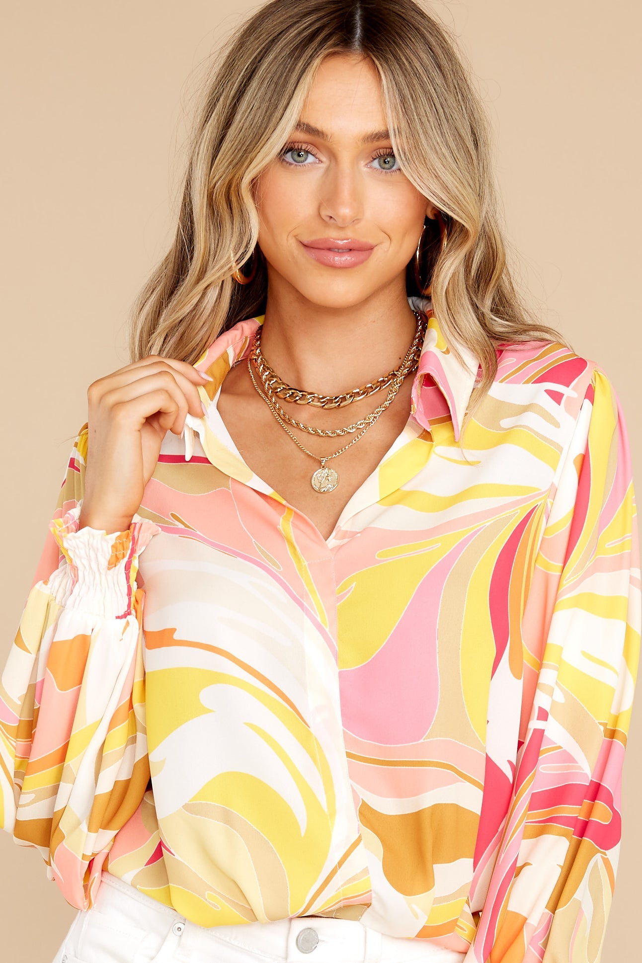 Supernova Yellow Multi Print Top