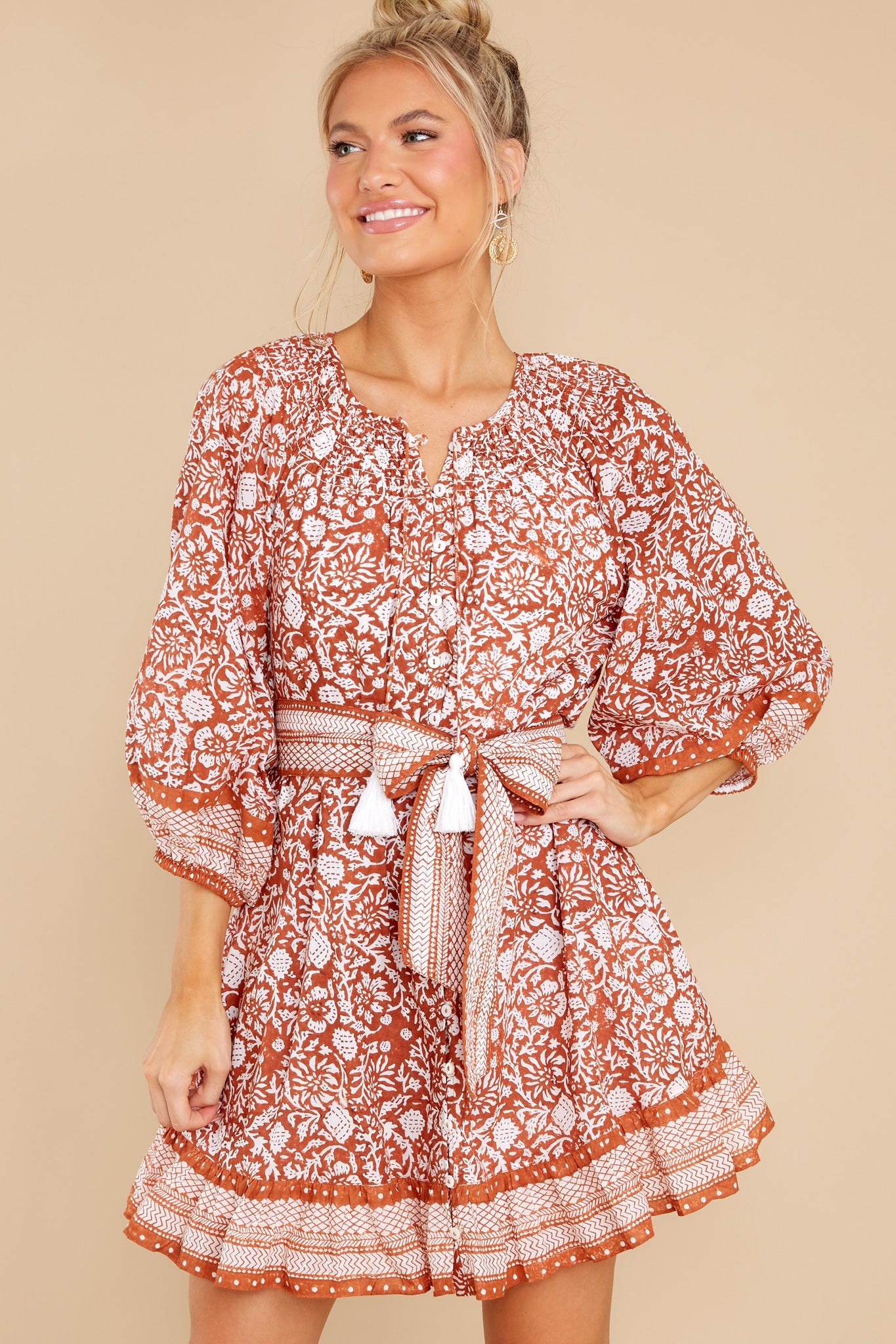 Gwen Anila Block Print Mini Dress