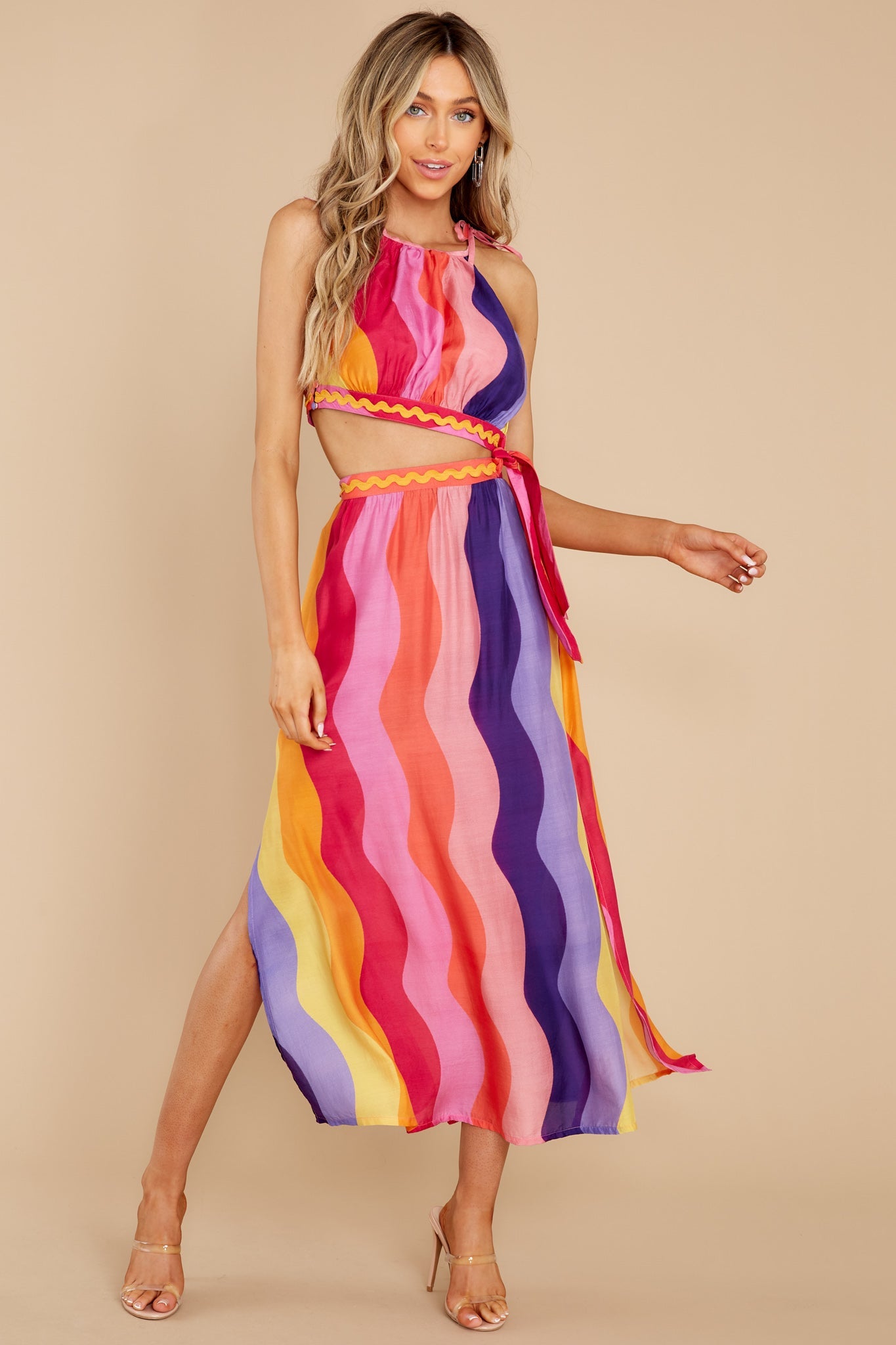 Janet Capri Multicolor Long Dress