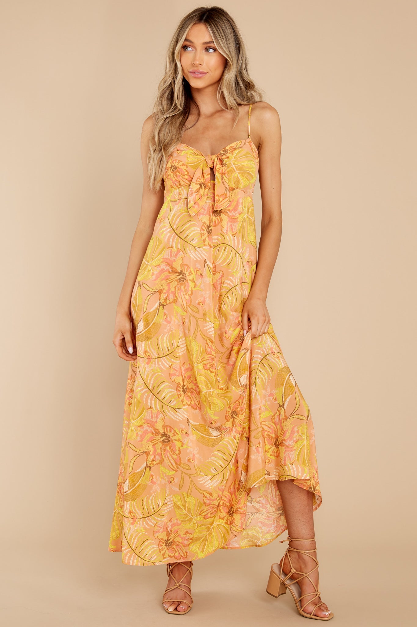 Tropical Secret Yellow Multi Print Dress