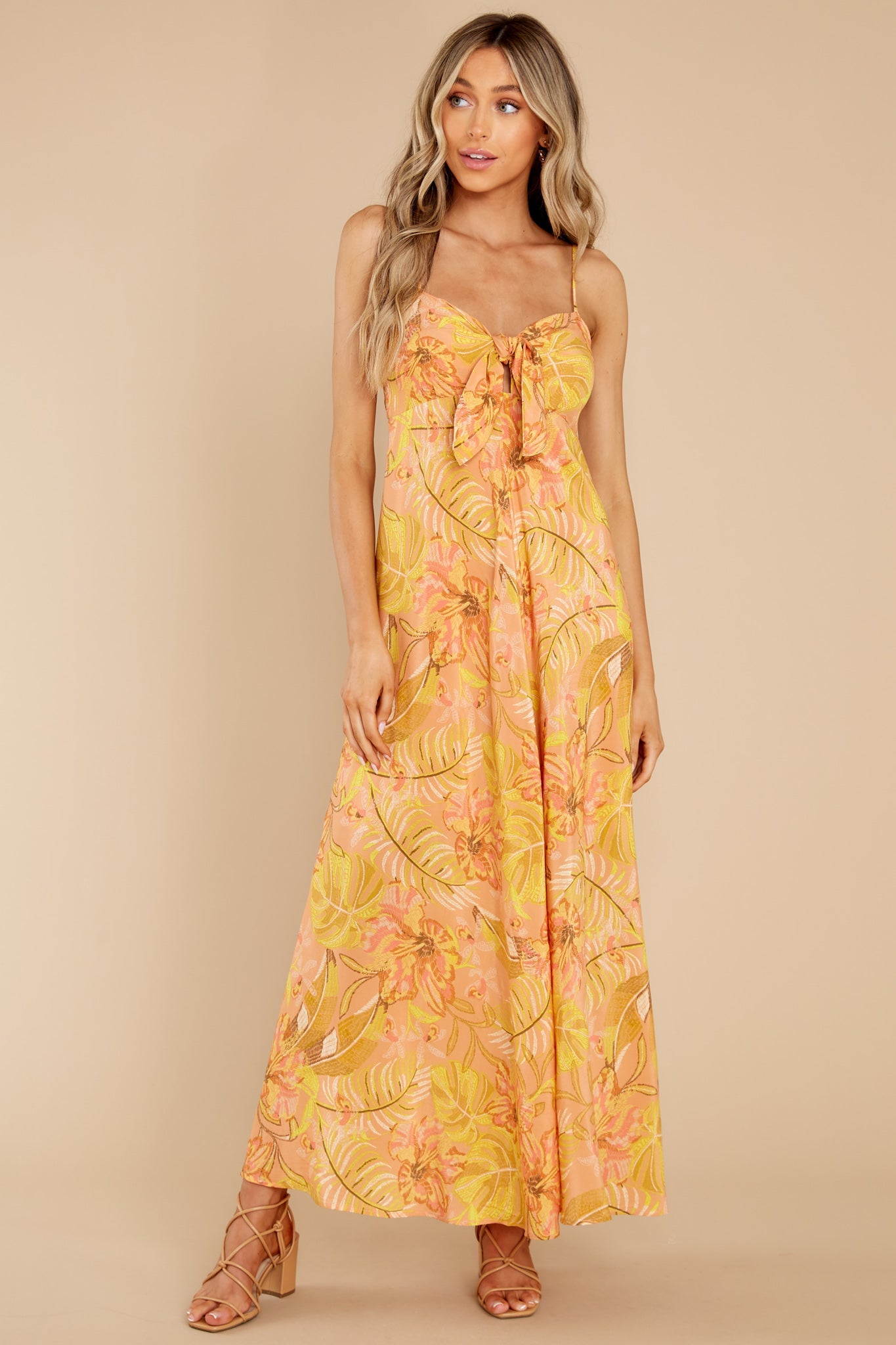 Tropical Secret Yellow Multi Print Dress