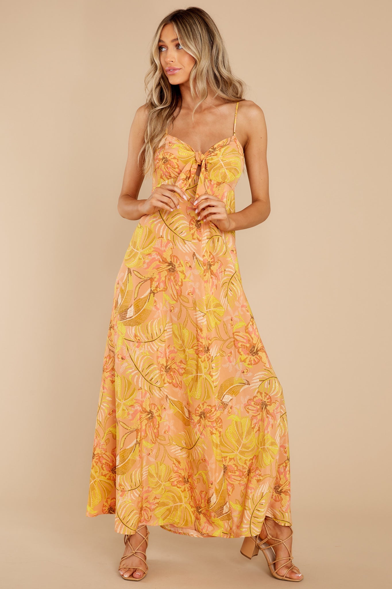 Tropical Secret Yellow Multi Print Dress