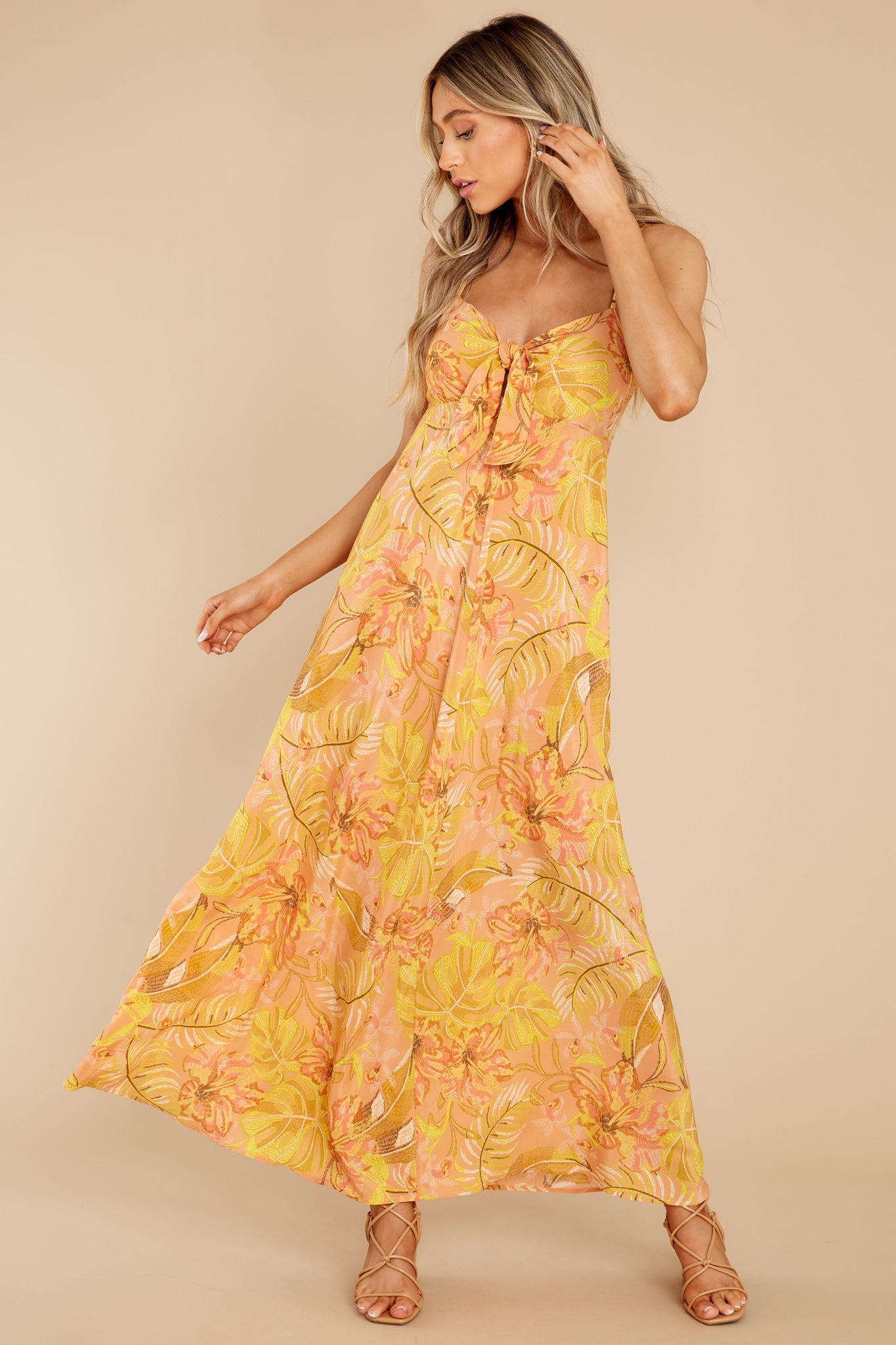 Tropical Secret Yellow Multi Print Dress