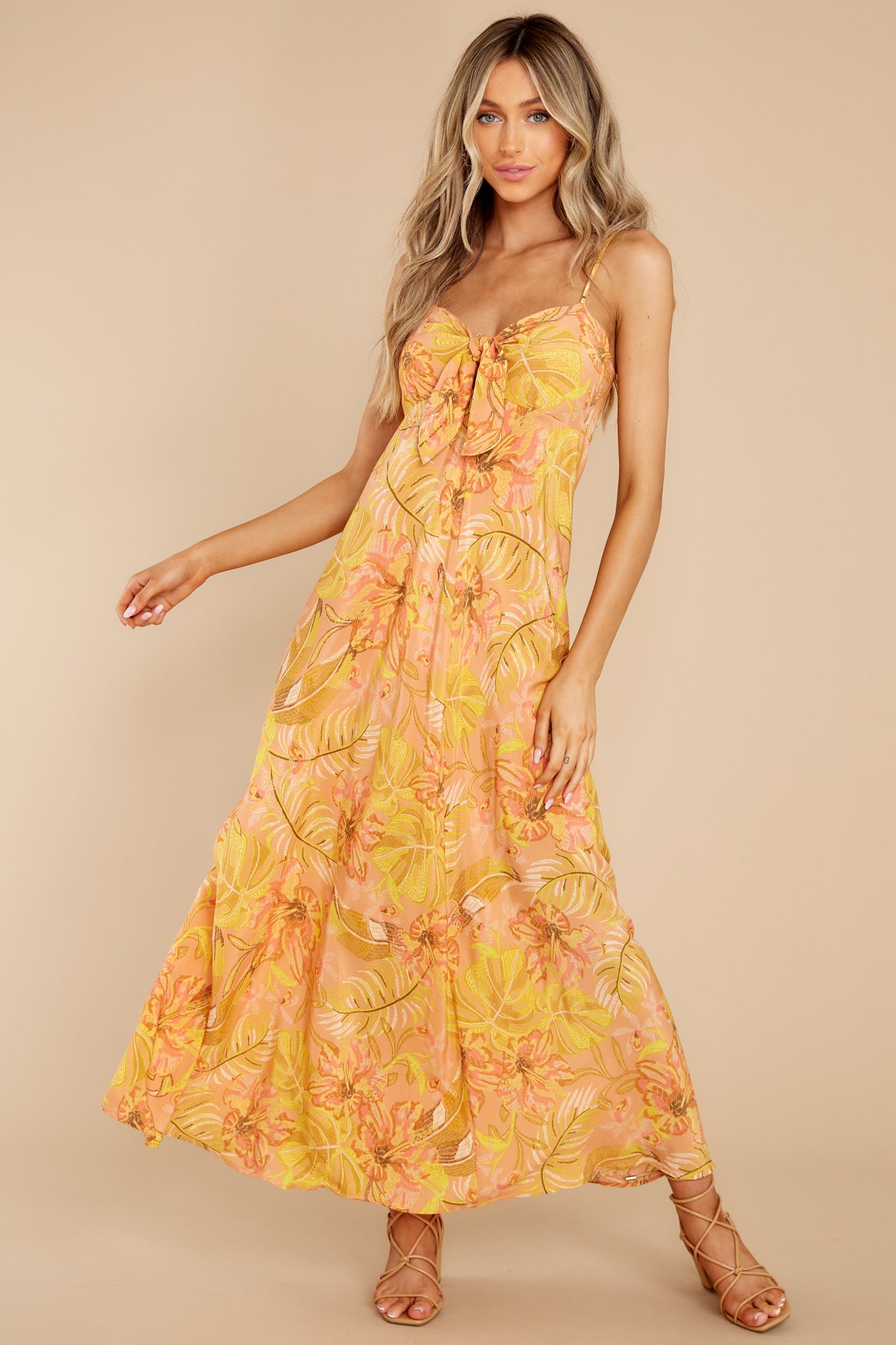 Tropical Secret Yellow Multi Print Dress