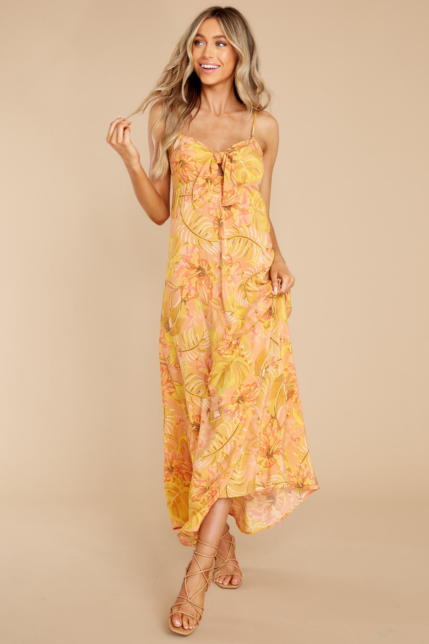 Tropical Secret Yellow Multi Print Dress