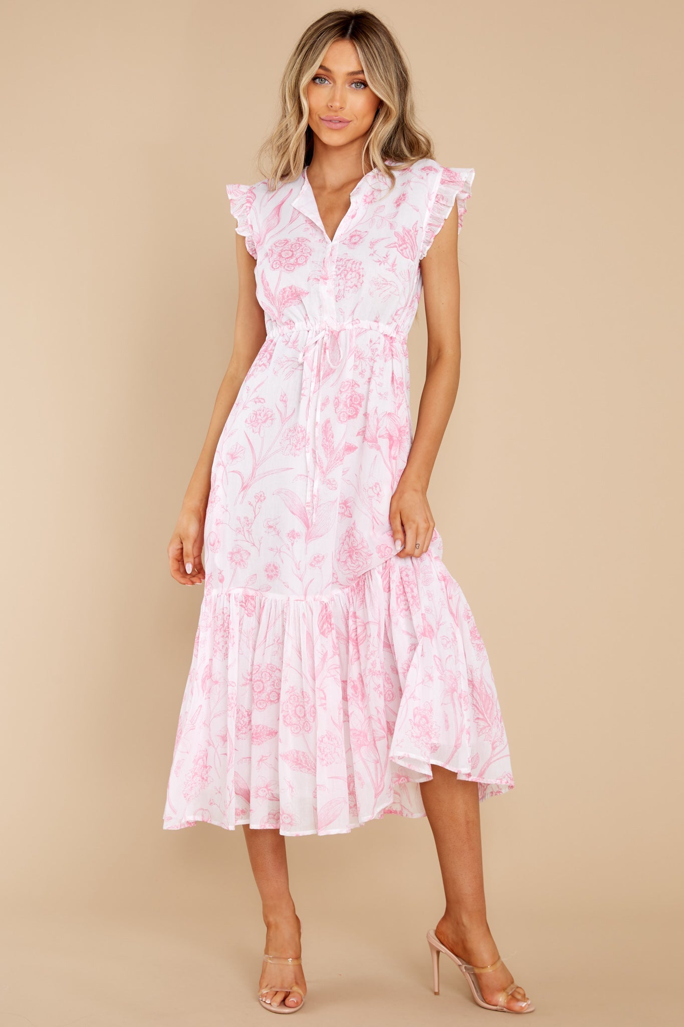 Delia Toile Pink Dress