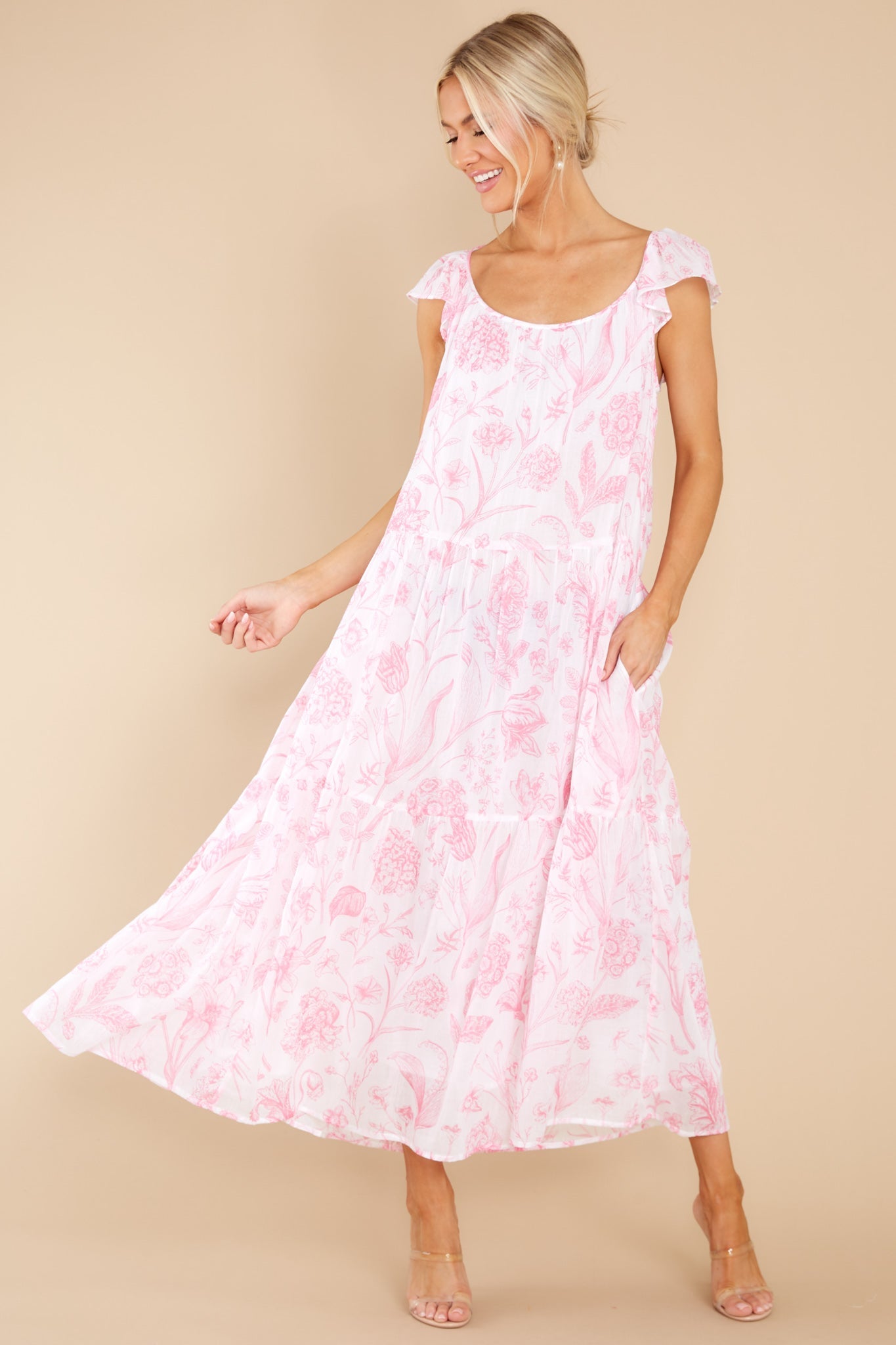 Milly Toile Pink Dress