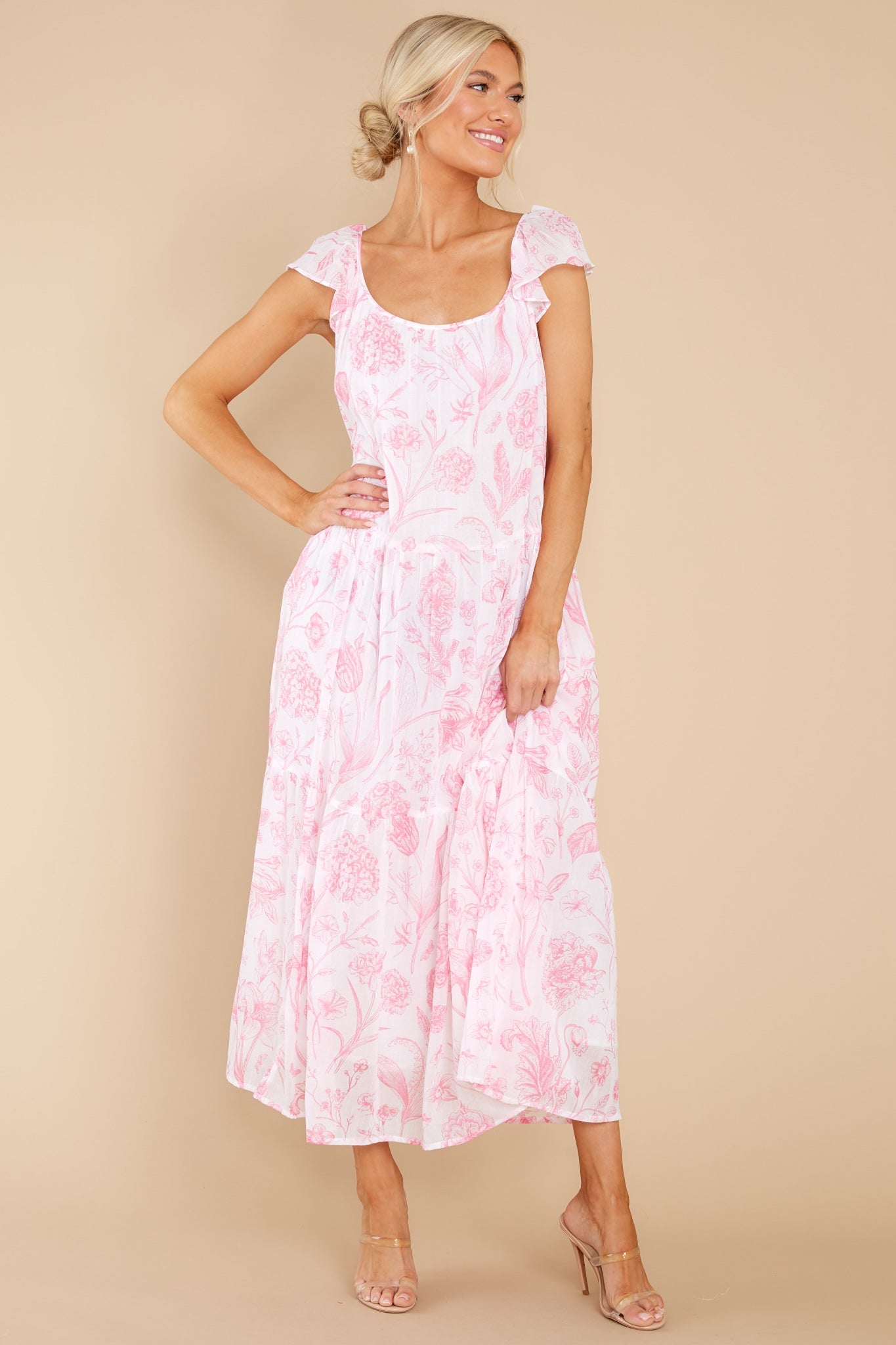 Milly Toile Pink Dress