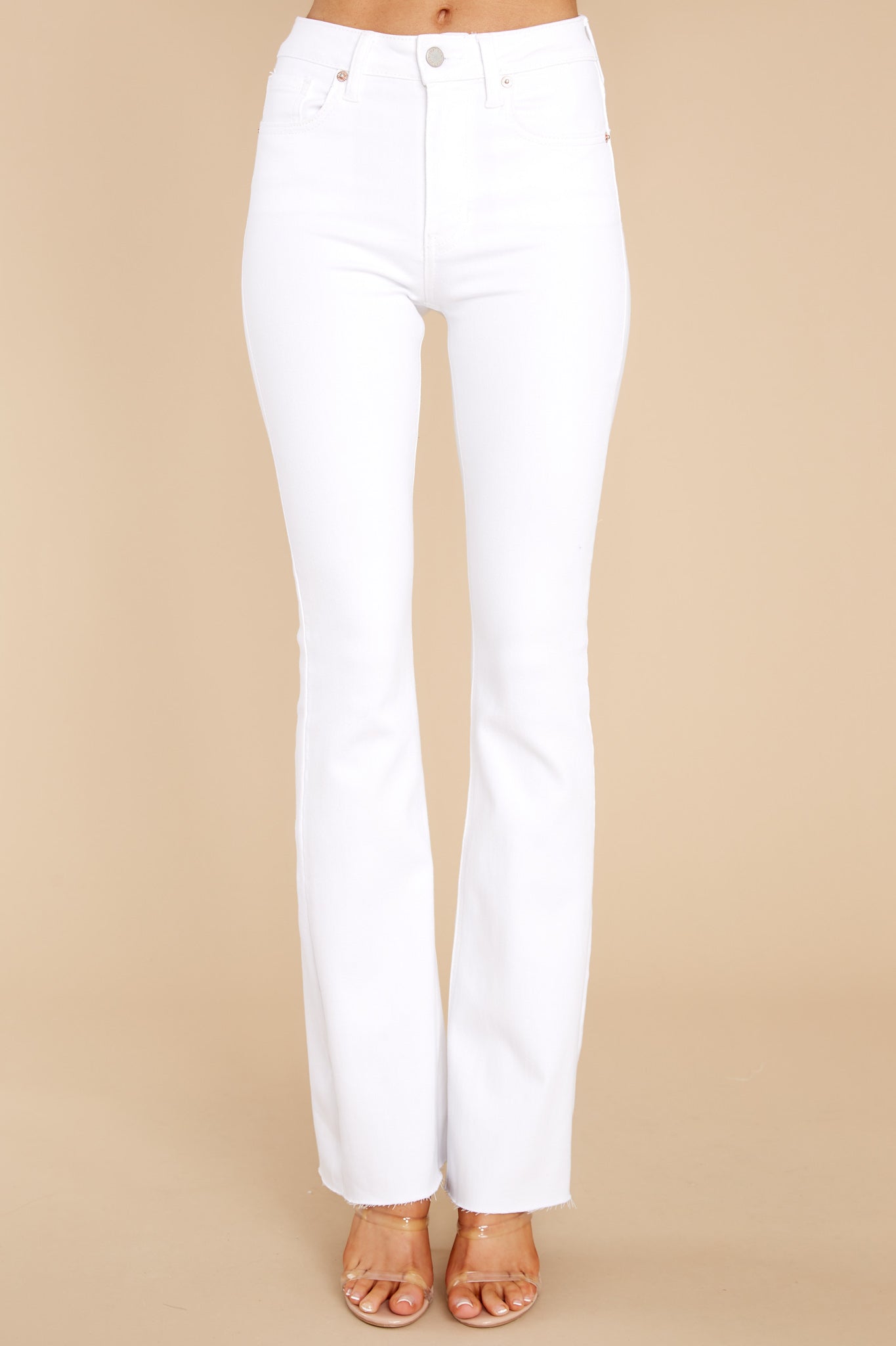 Bringing These Everywhere White Flare Jeans